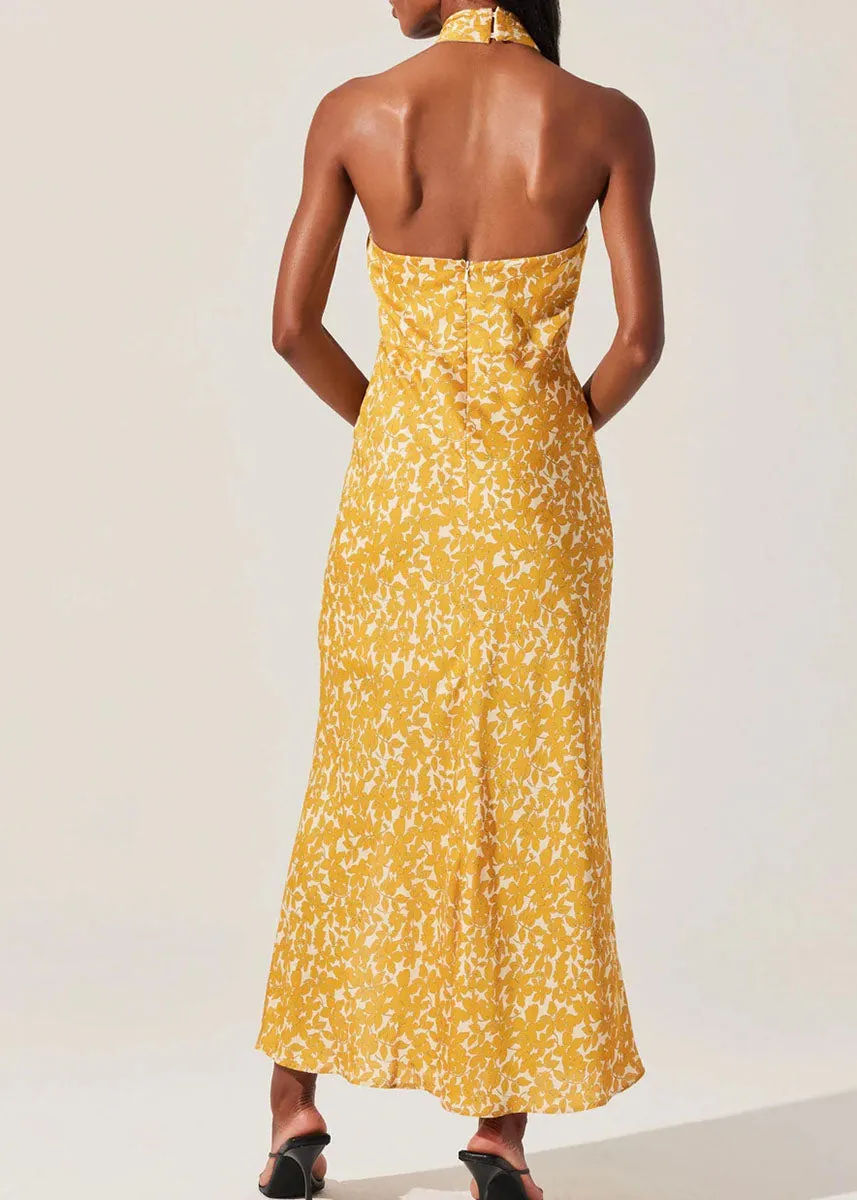 Marissa Halter Neck Midi Dress - Marigold Floral