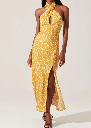 Marissa Halter Neck Midi Dress - Marigold Floral