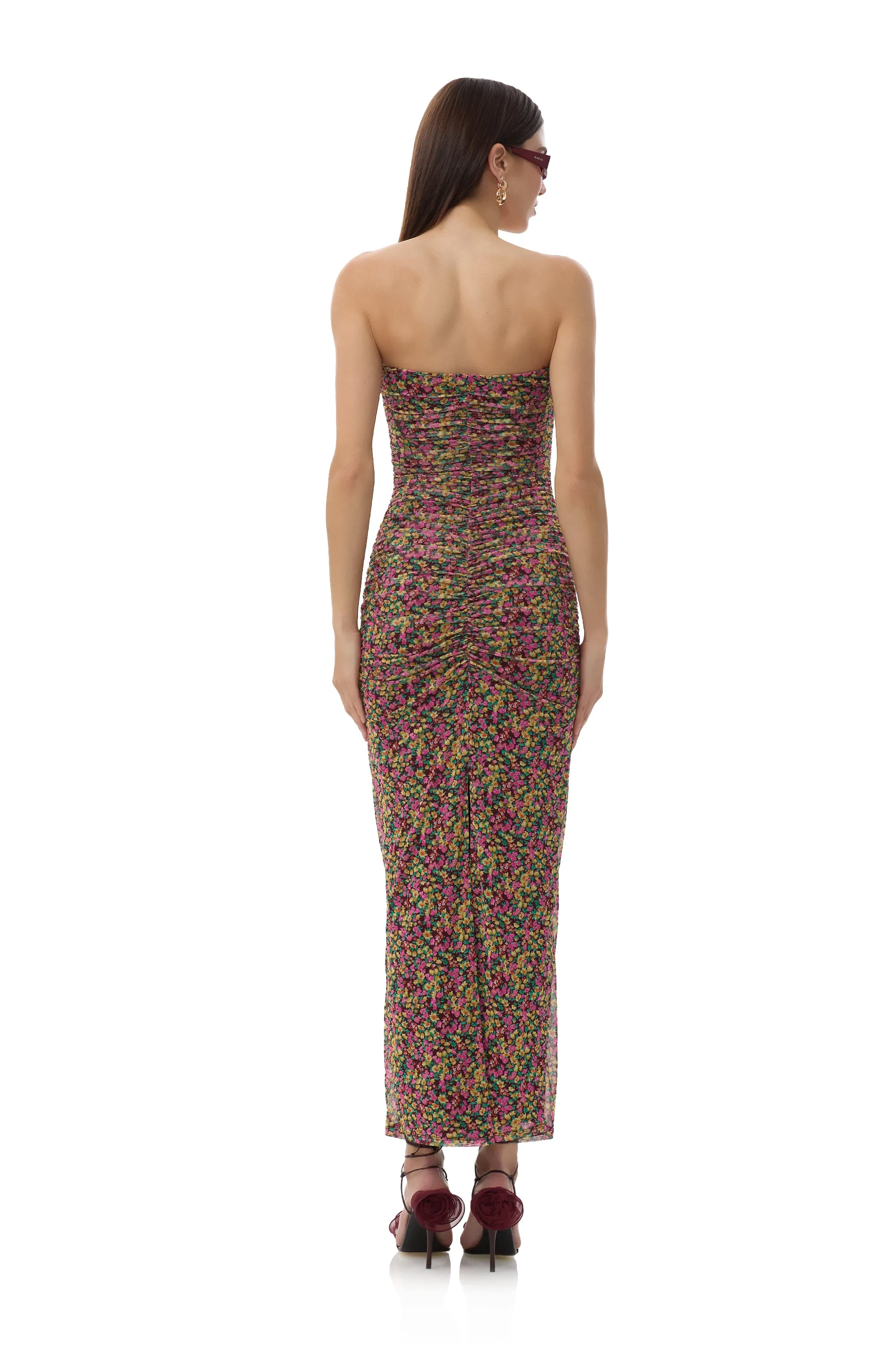 Marlo Dress - Maroon Ditsy