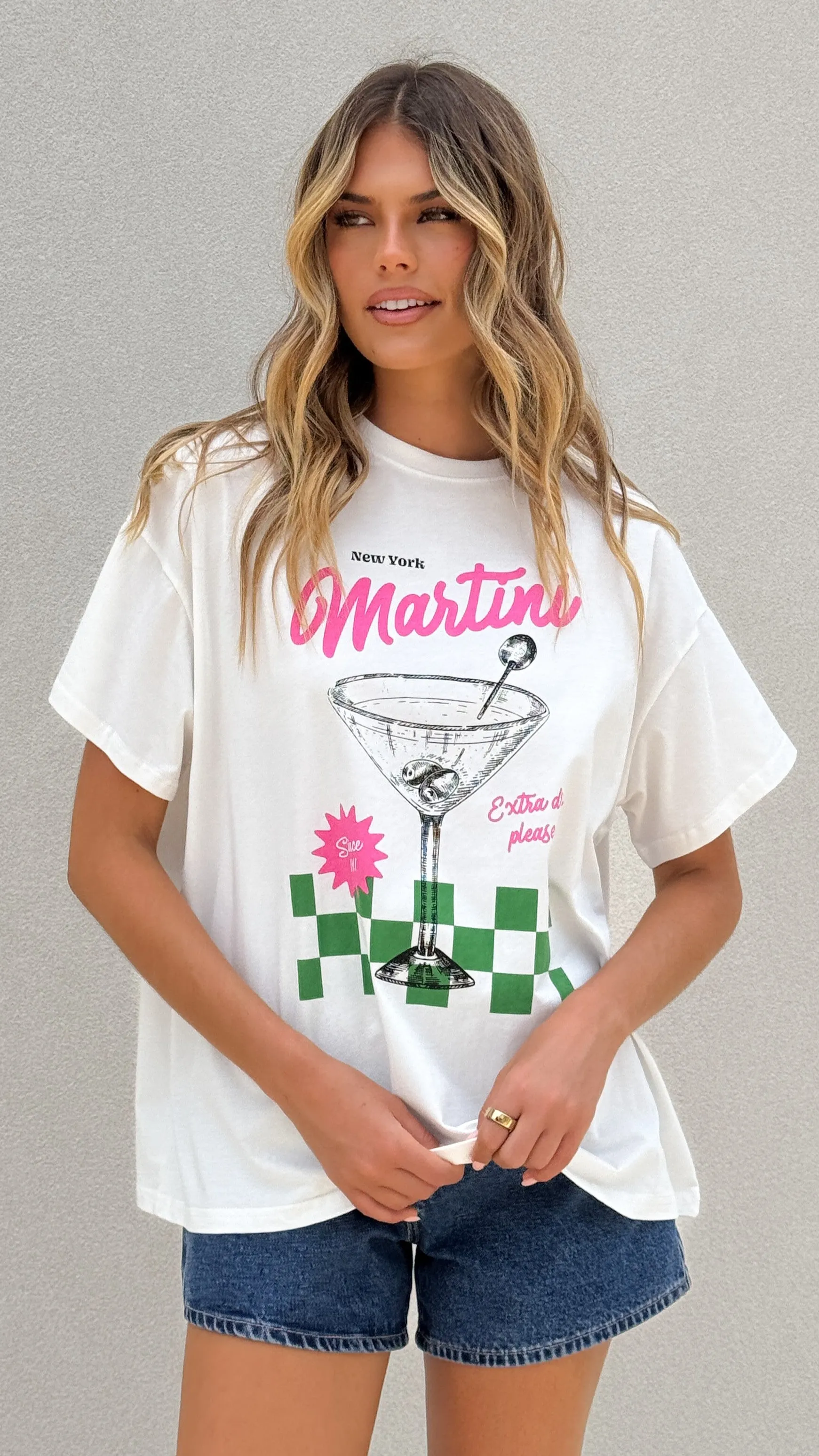 Martini Tee - Pink/Green