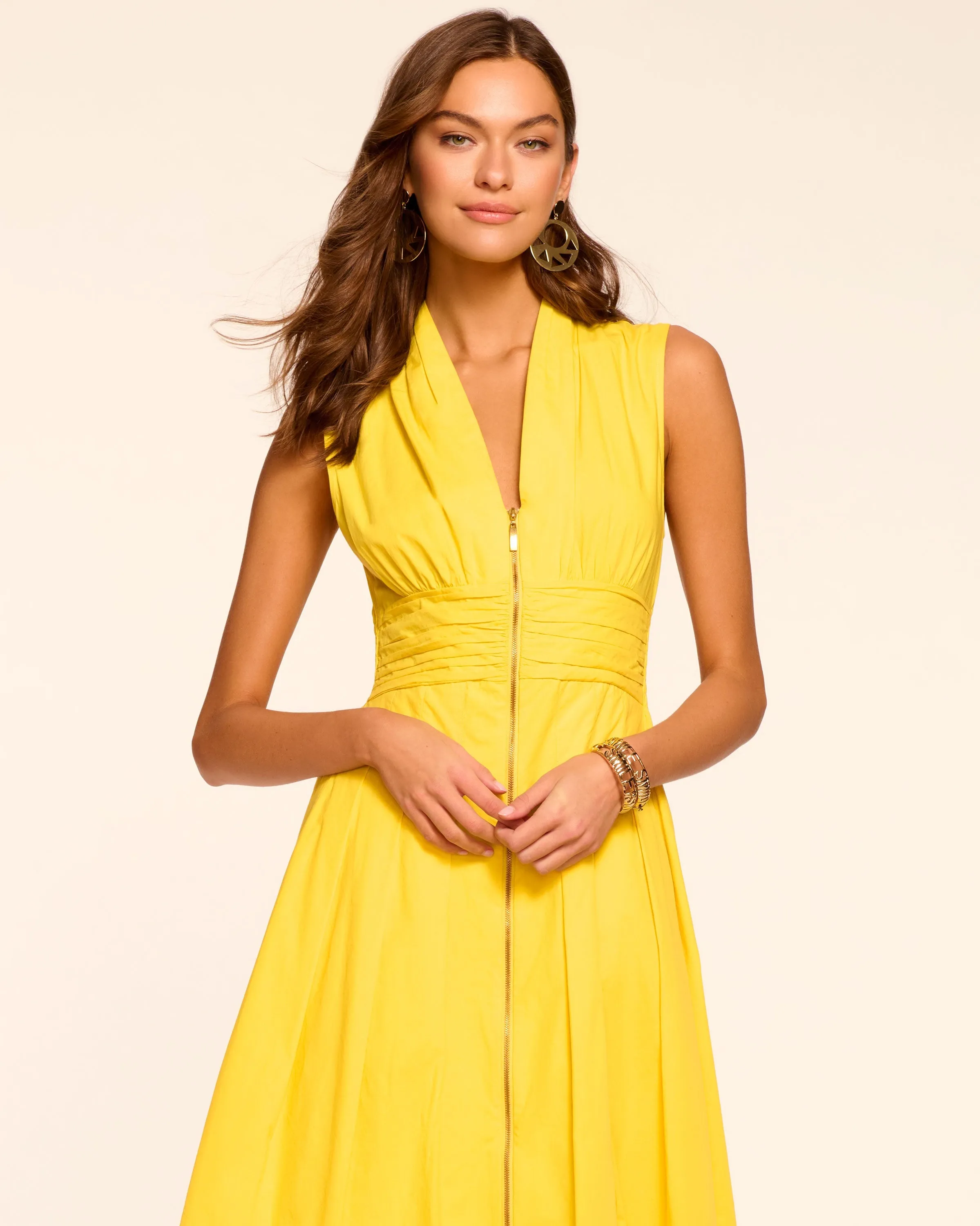 Meg Sleeveless Cotton Poplin Midi Dress