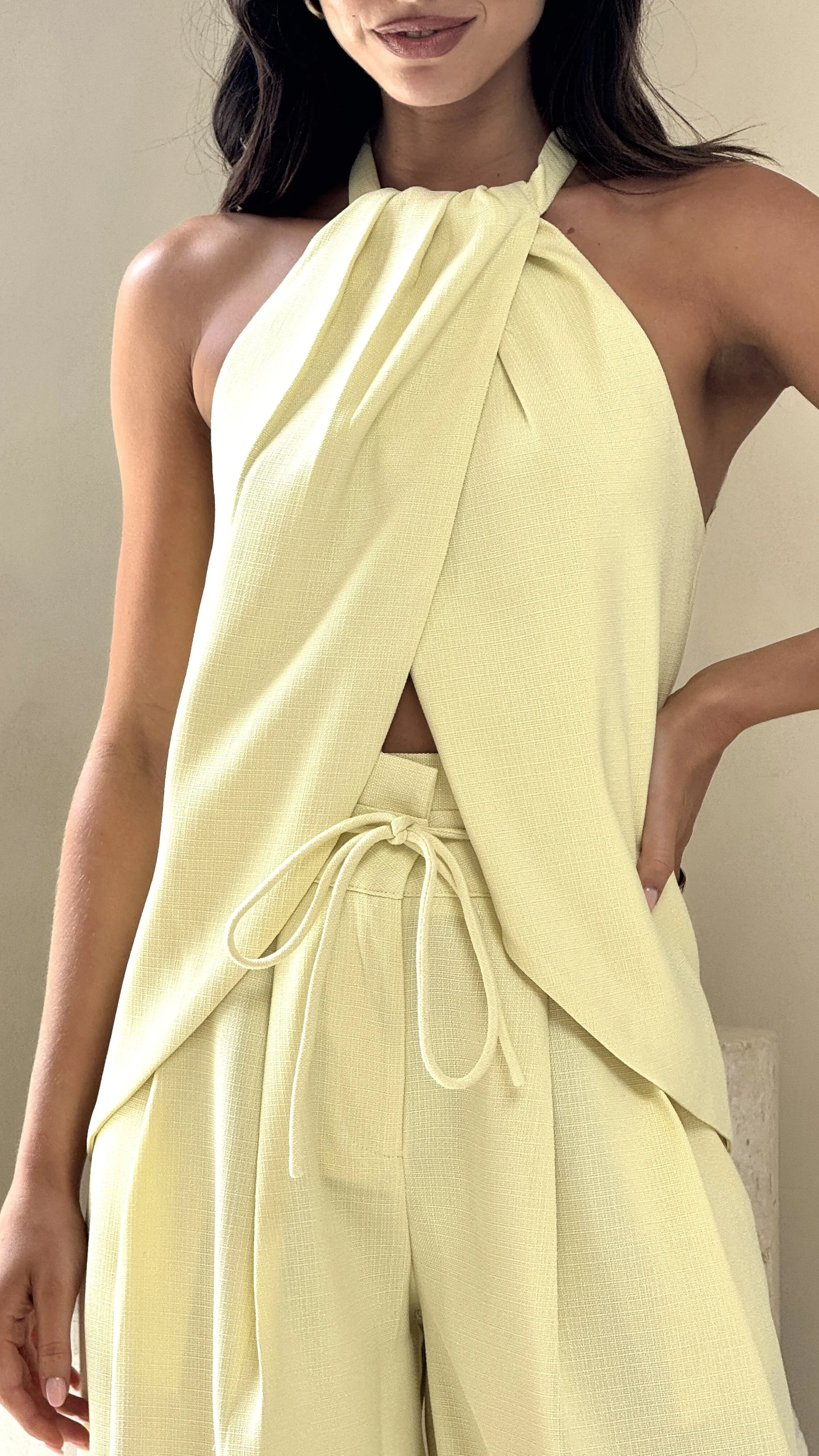 Melinda Halter Top - Soft Yellow