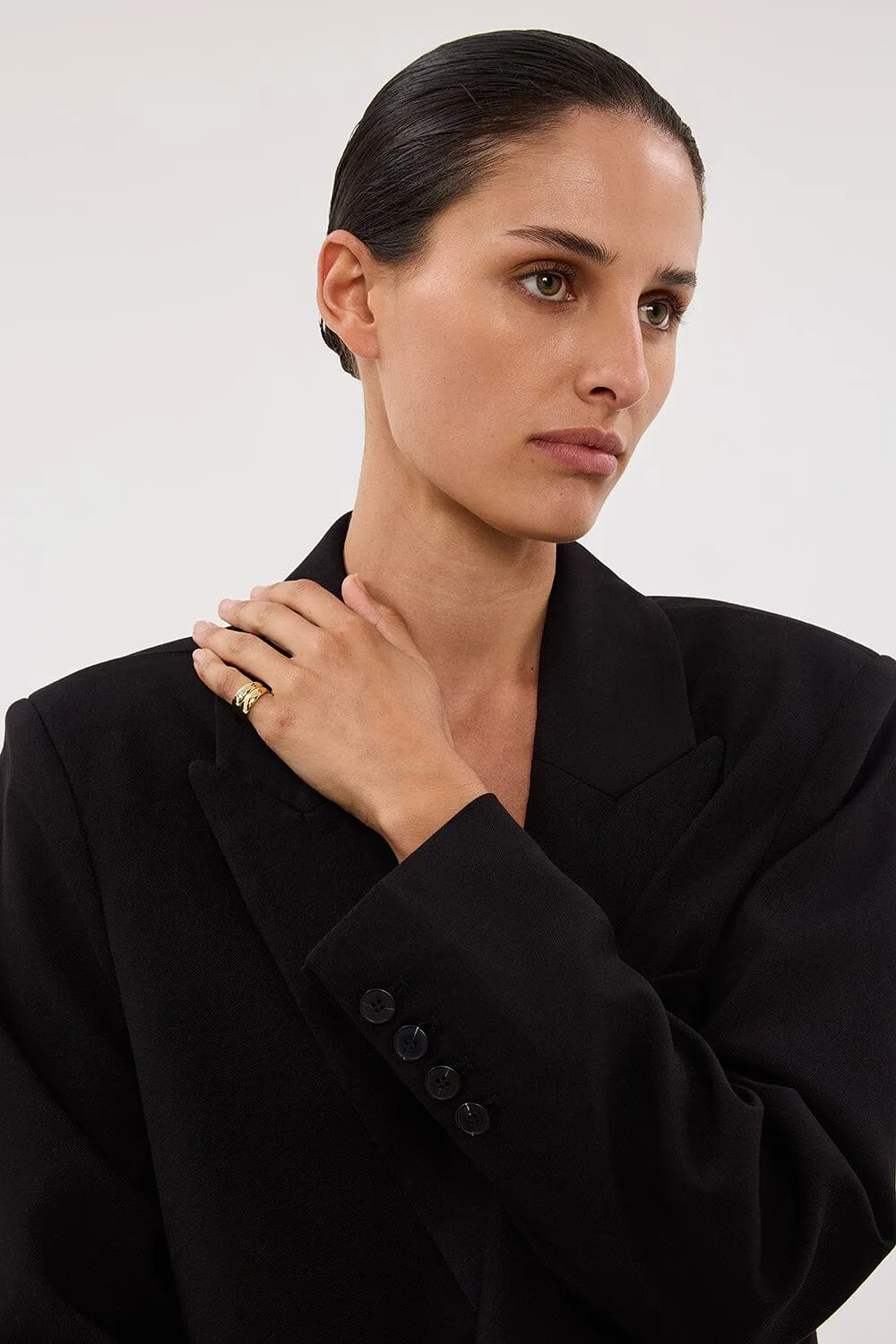 MÉGA DOUBLE STACK GOLD PINKY RING