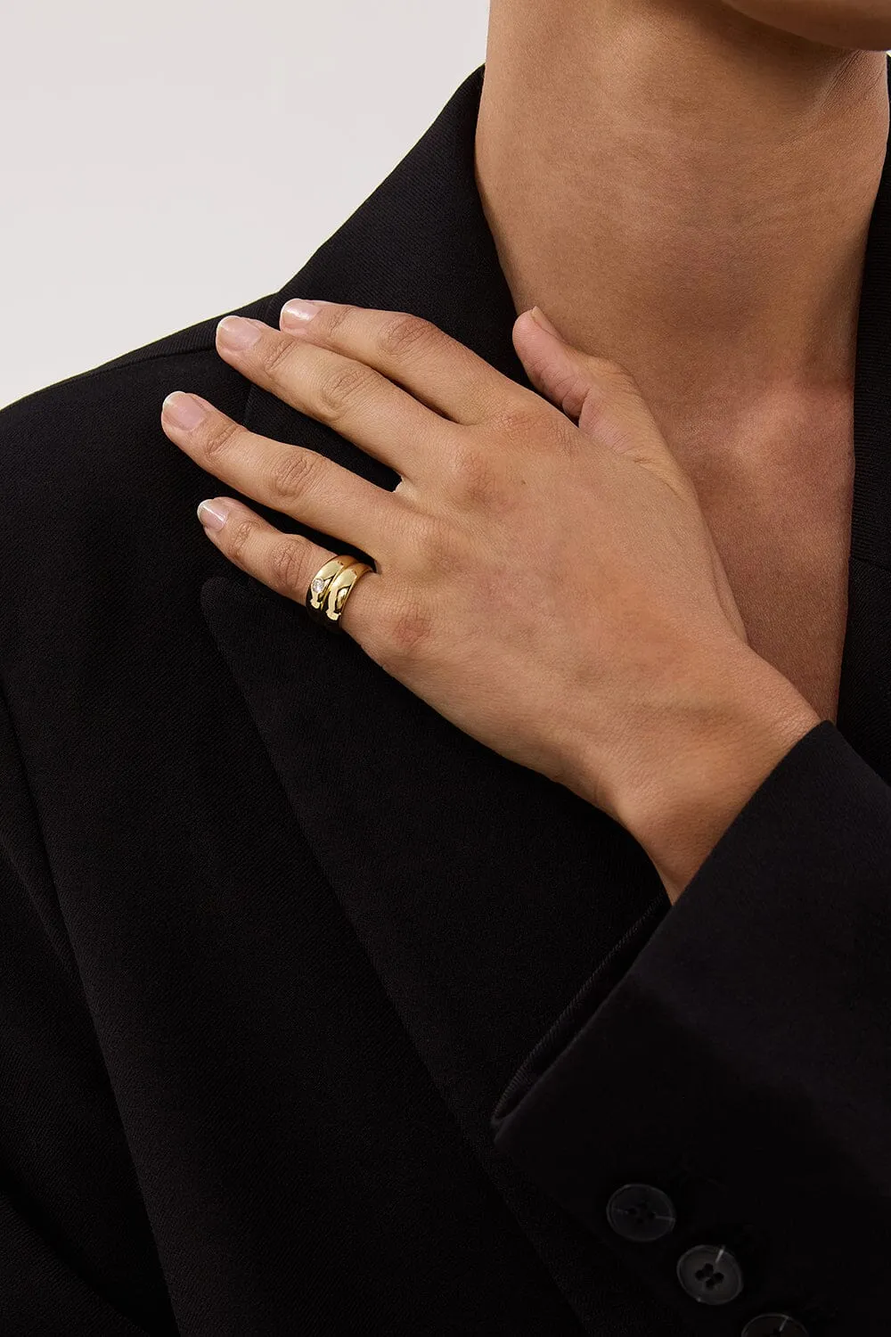 MÉGA DOUBLE STACK GOLD PINKY RING