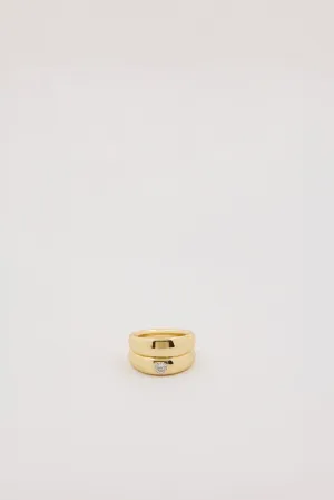 MÉGA DOUBLE STACK GOLD PINKY RING