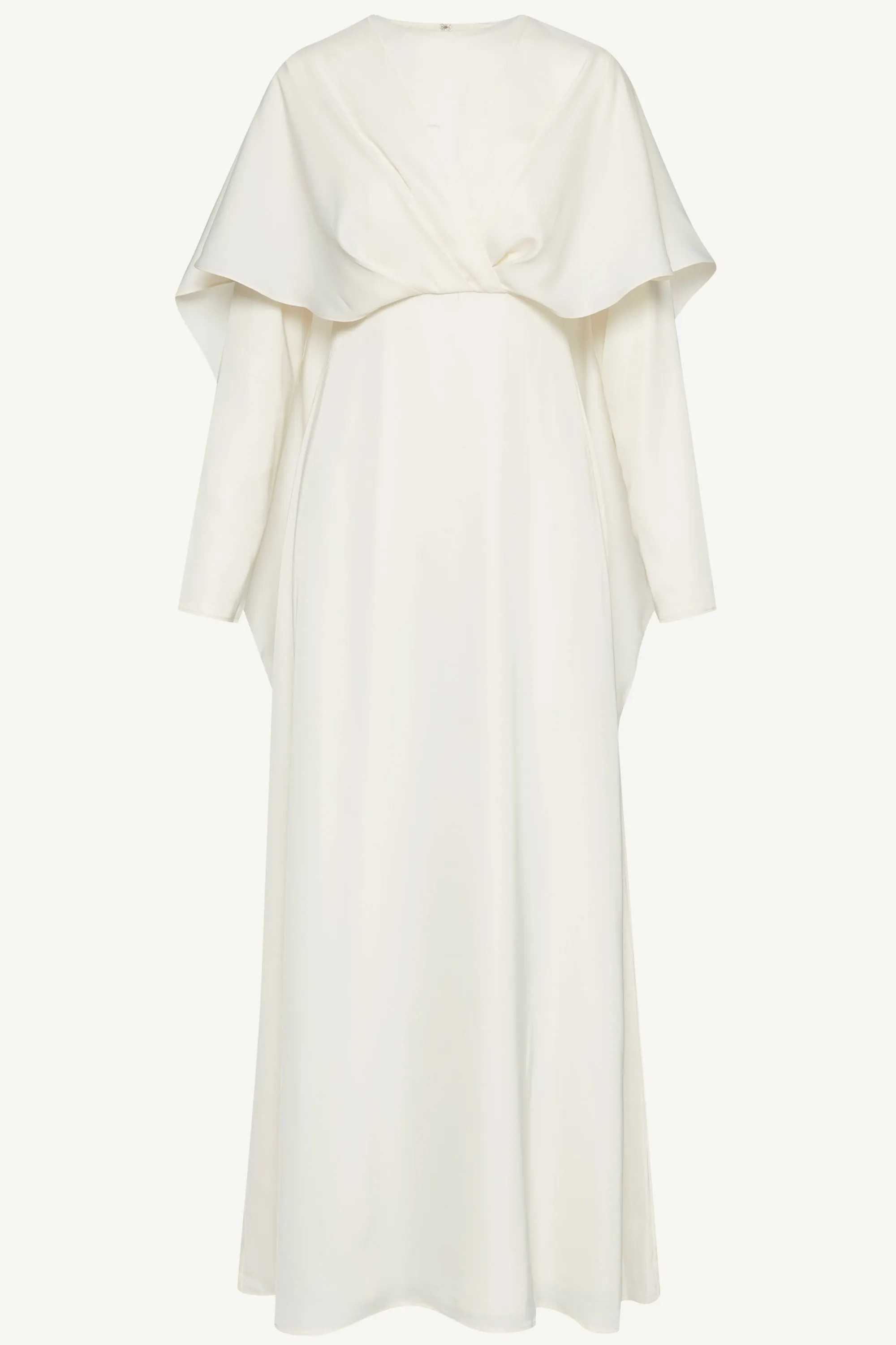 Misbah Cross Front Cape Gown - Off White