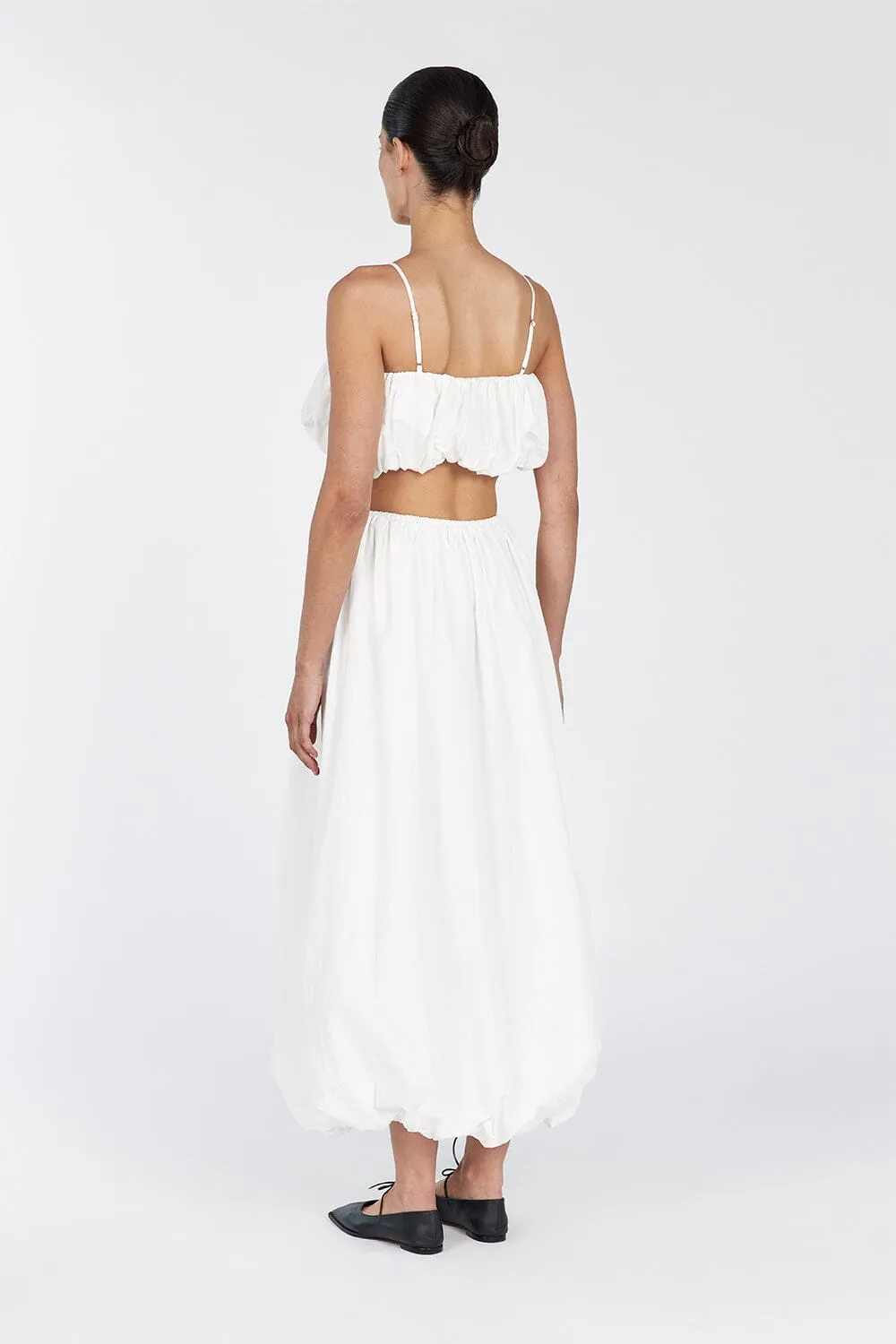 MONTY WHITE BUBBLE MIDI SKIRT