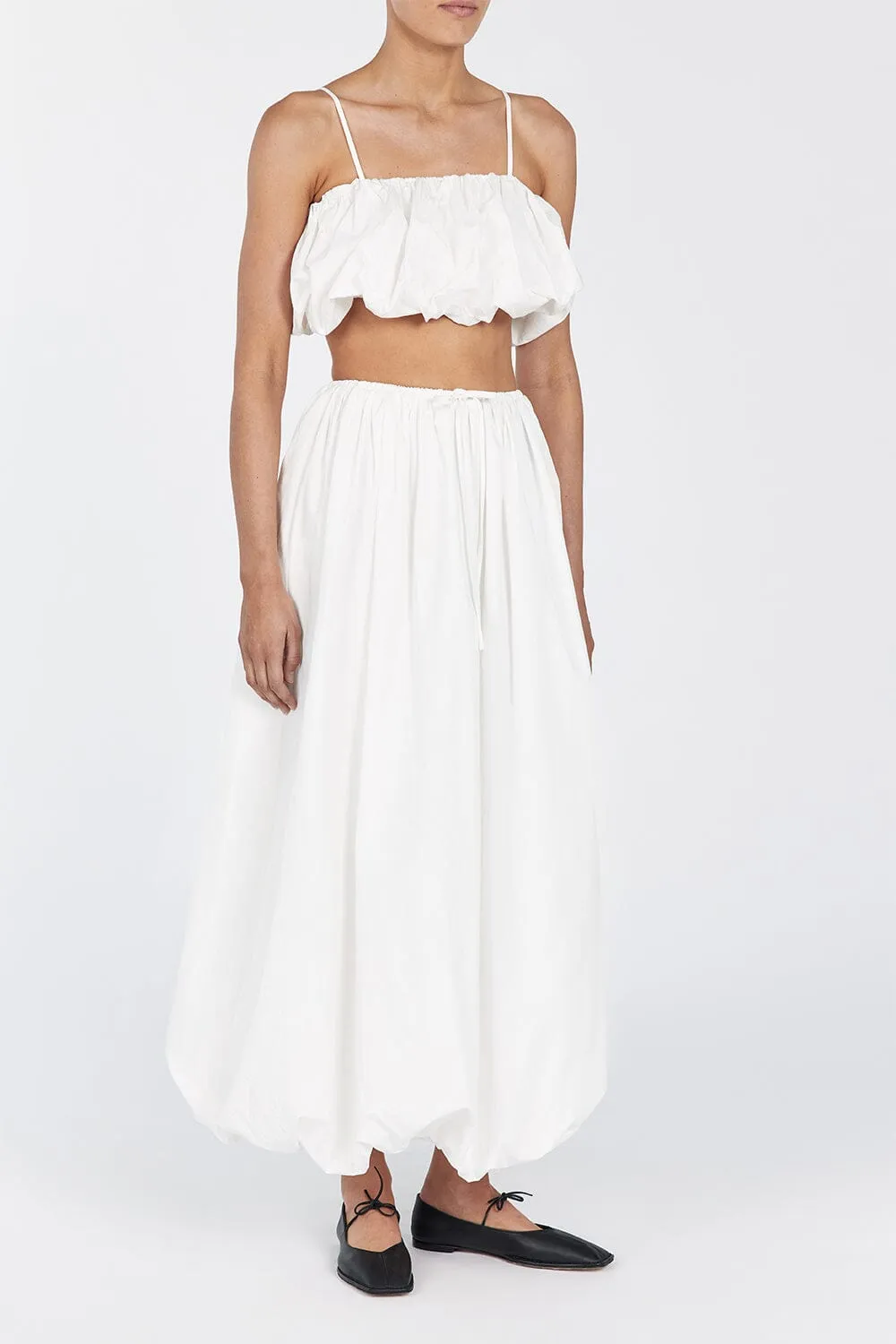 MONTY WHITE BUBBLE MIDI SKIRT