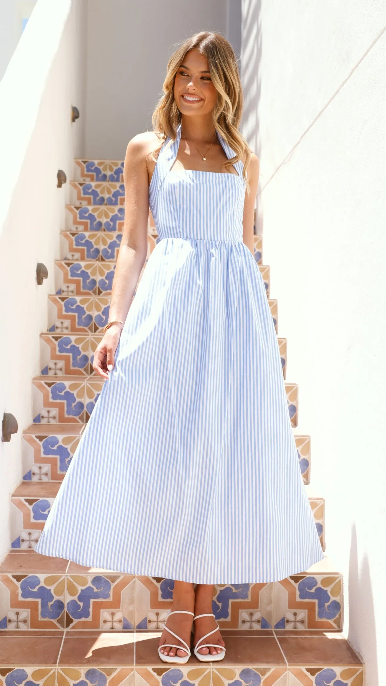 Moxie Maxi Dress - Blue/White Stripe