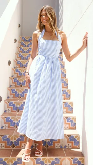 Moxie Maxi Dress - Blue/White Stripe
