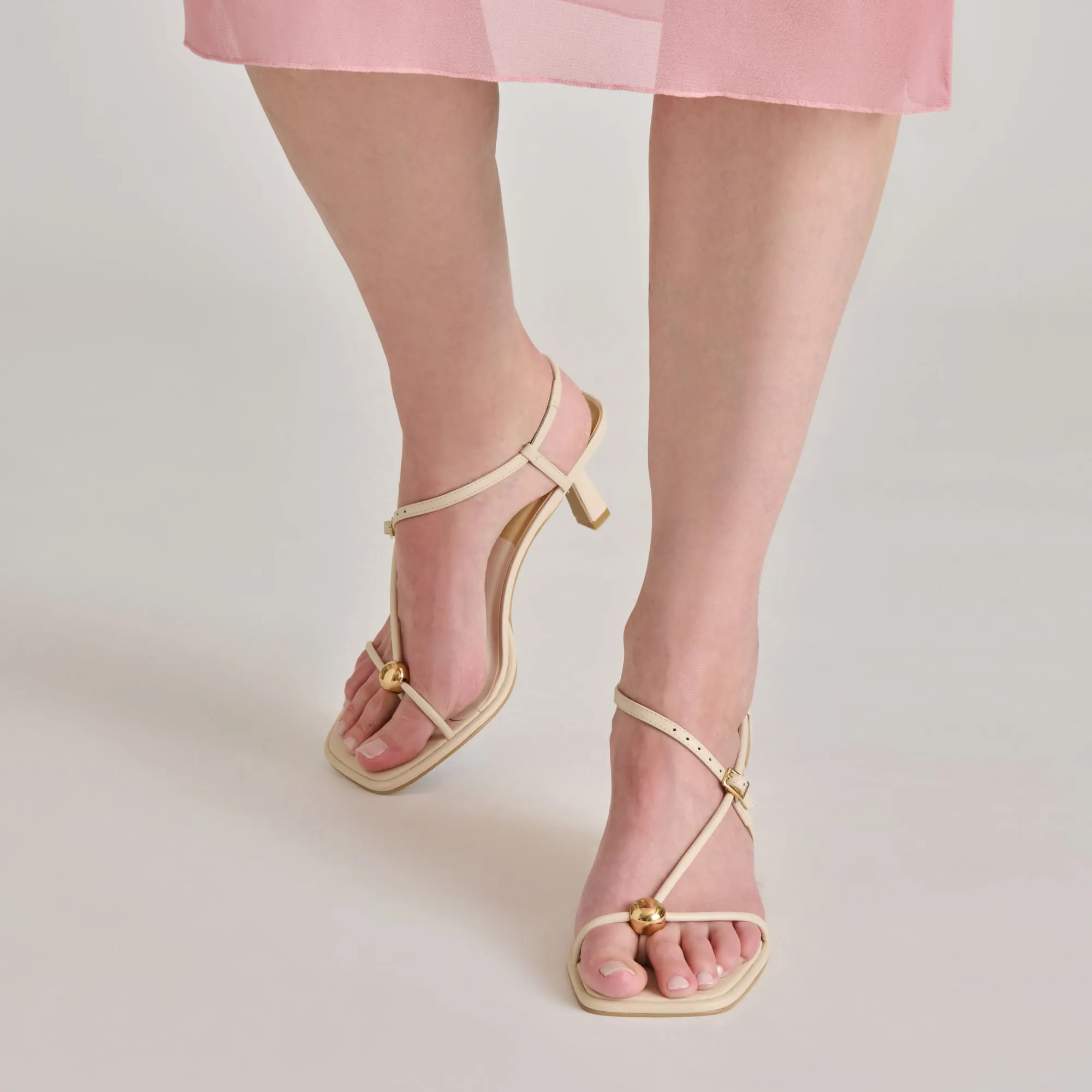 MYLEE HEELS CREME LEATHER