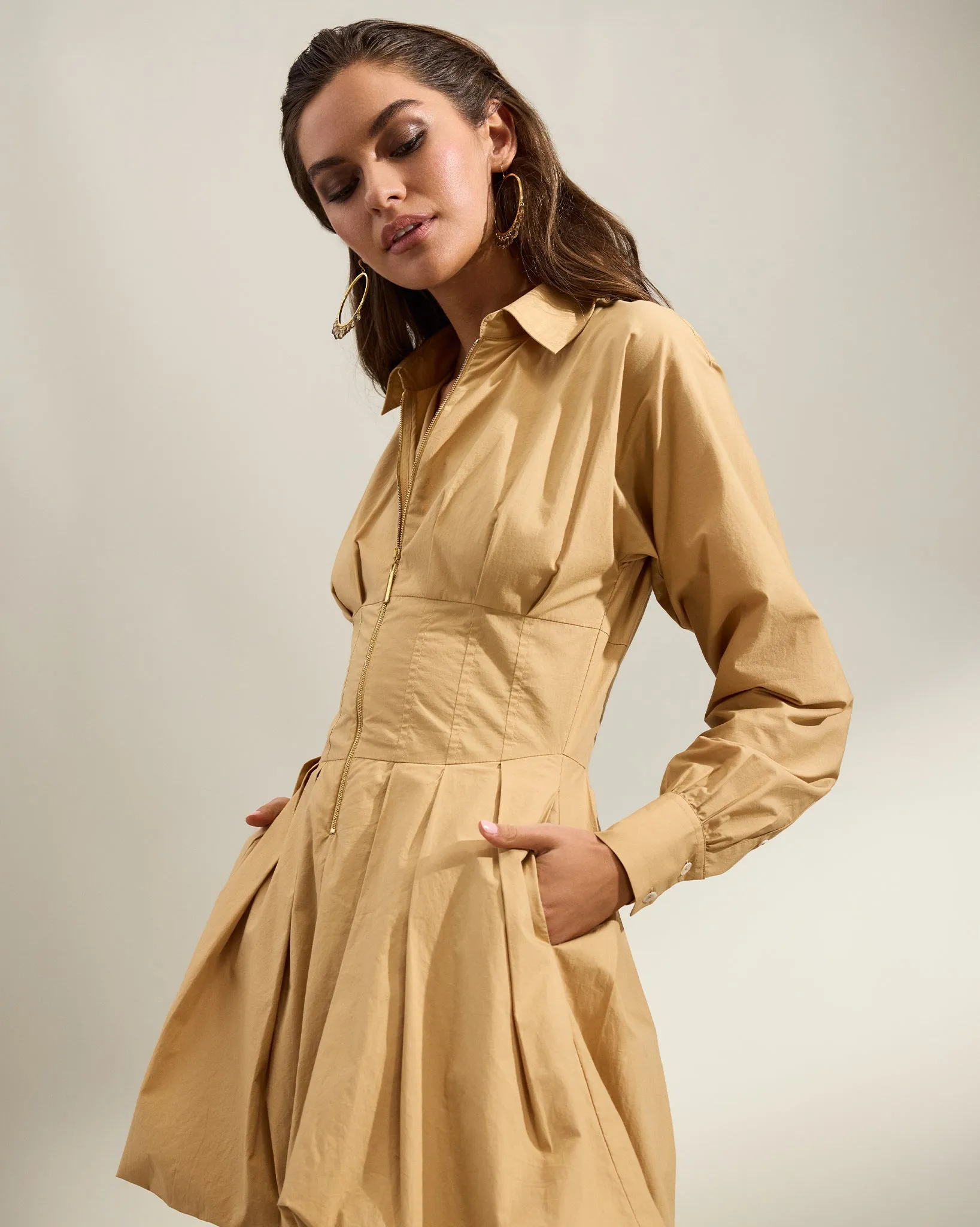 Naira Cotton Poplin Bubble Mini Dress