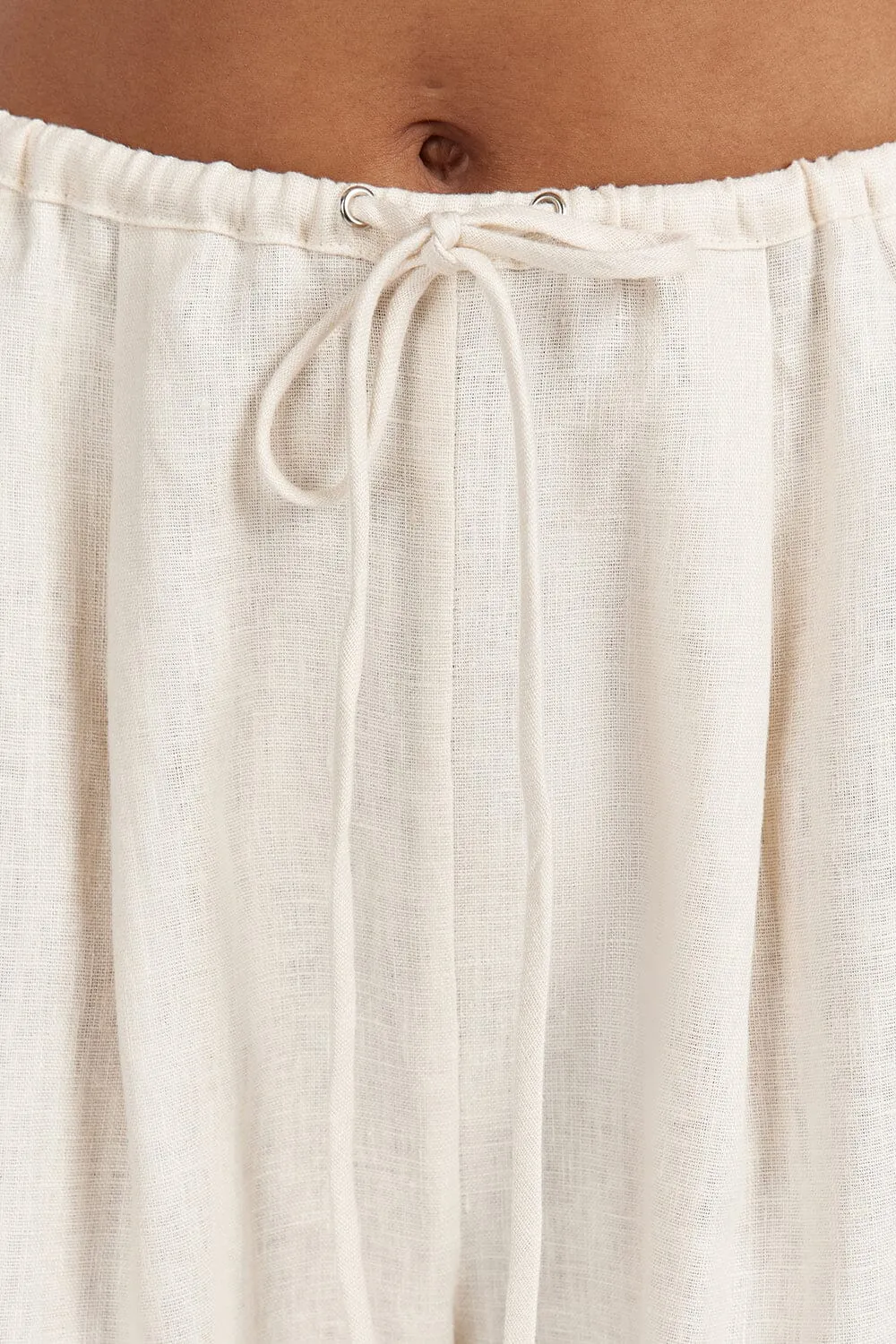 NALA CREAM ELASTIC WAIST PANT