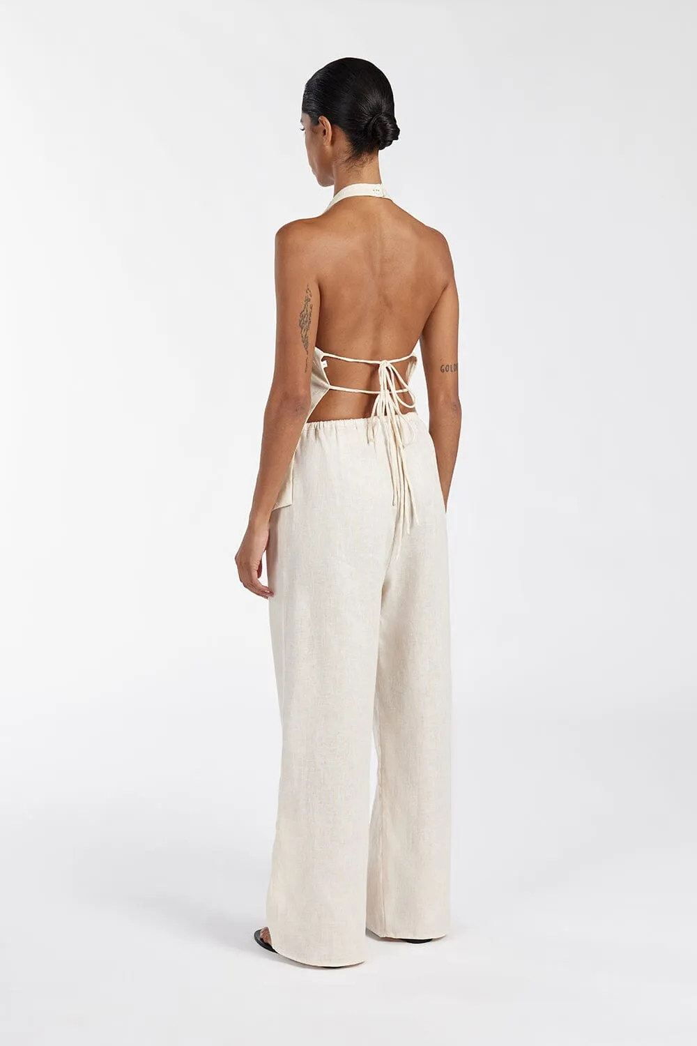 NALA CREAM ELASTIC WAIST PANT