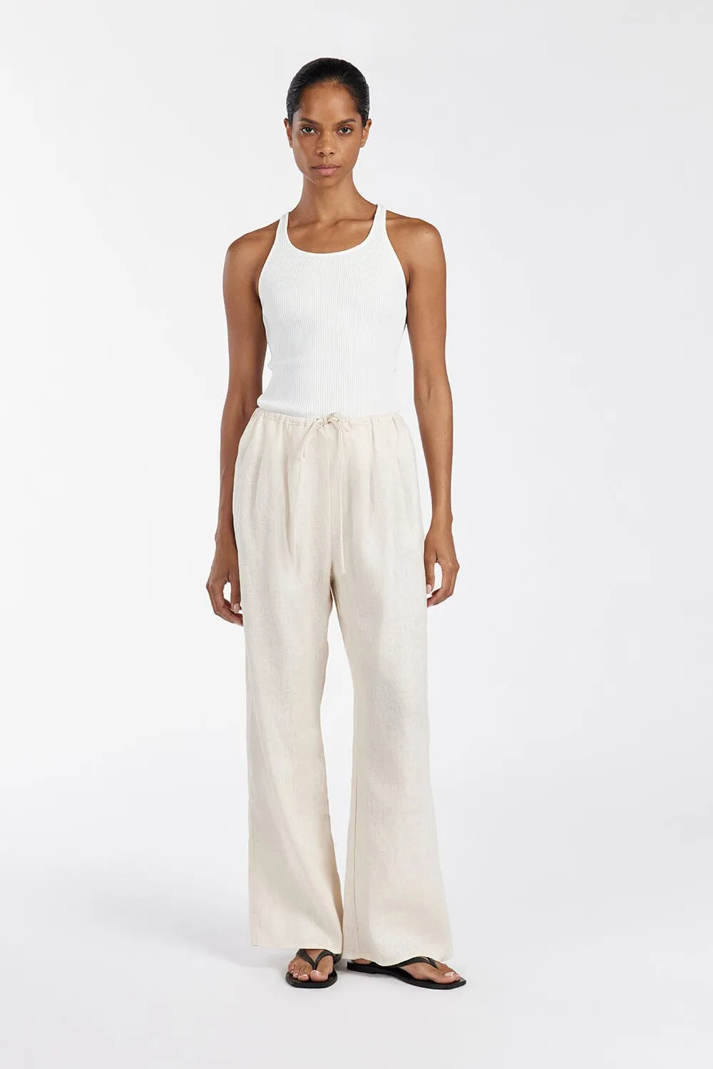 NALA CREAM ELASTIC WAIST PANT