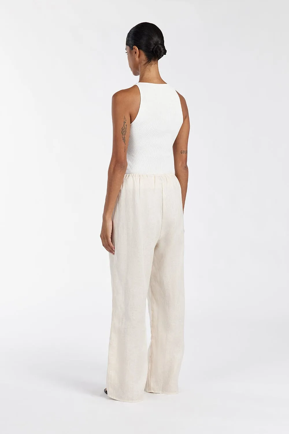 NALA CREAM ELASTIC WAIST PANT