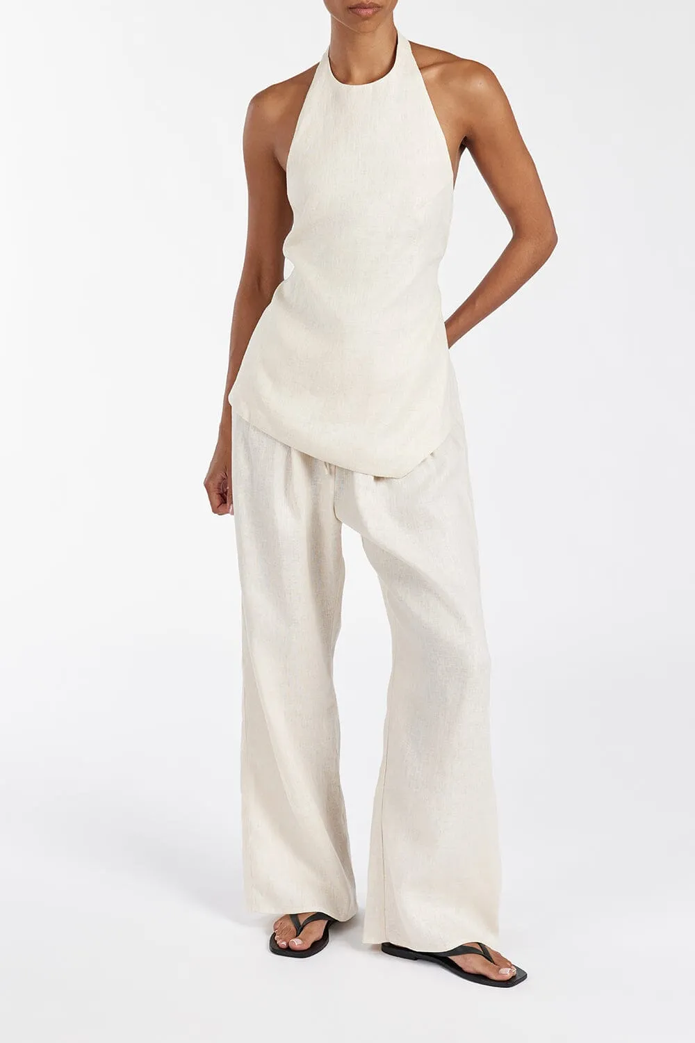 NALA CREAM ELASTIC WAIST PANT