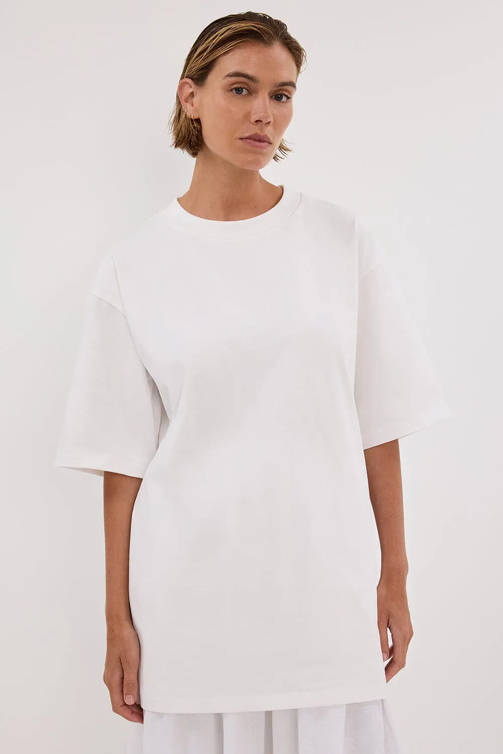 NOAH WHITE LONGLINE TEE