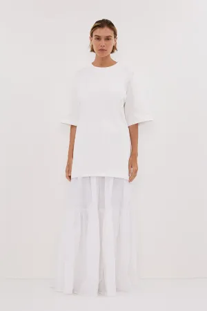NOAH WHITE LONGLINE TEE