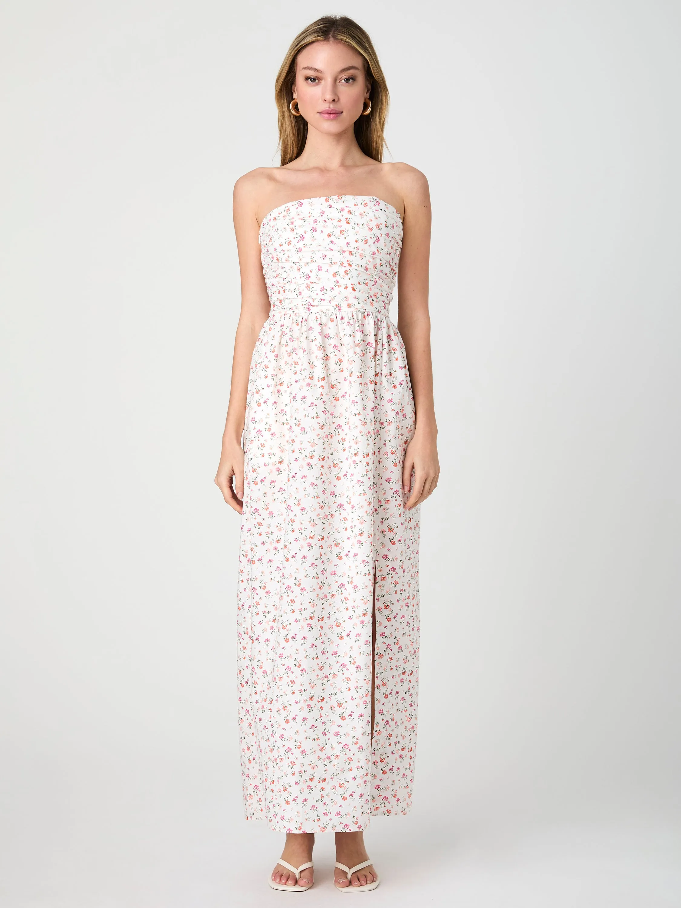 Nomi Cotton Strapless Midi Dress