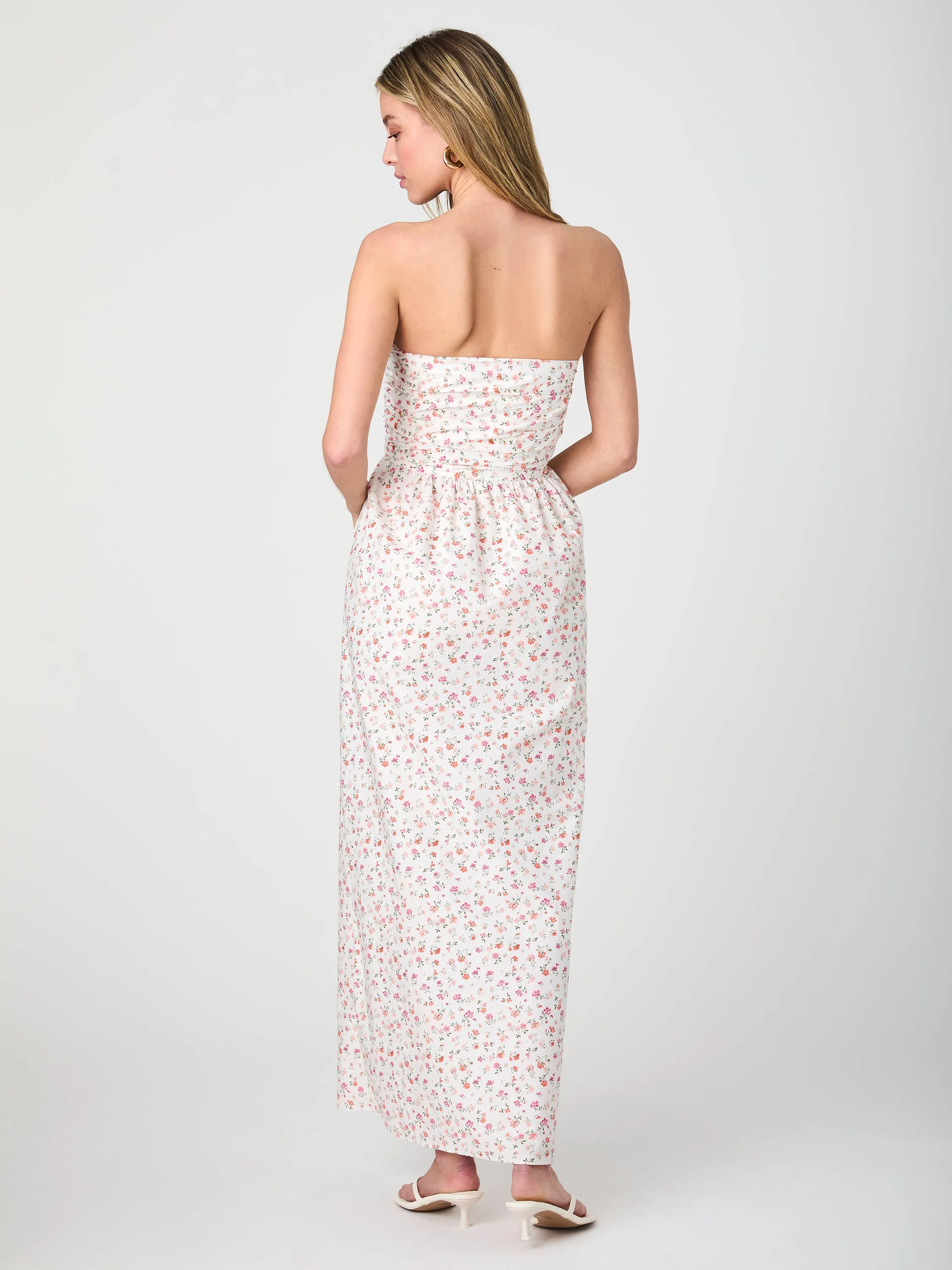 Nomi Cotton Strapless Midi Dress
