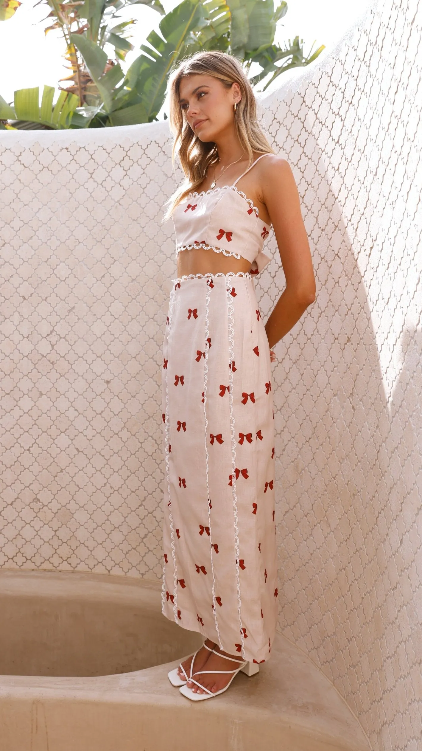 Nova Crop Top - Red Bow