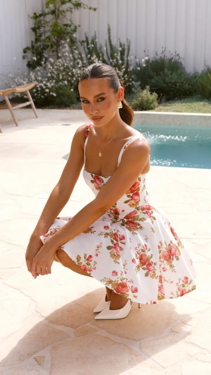 Oksana Mini Dress - White Floral