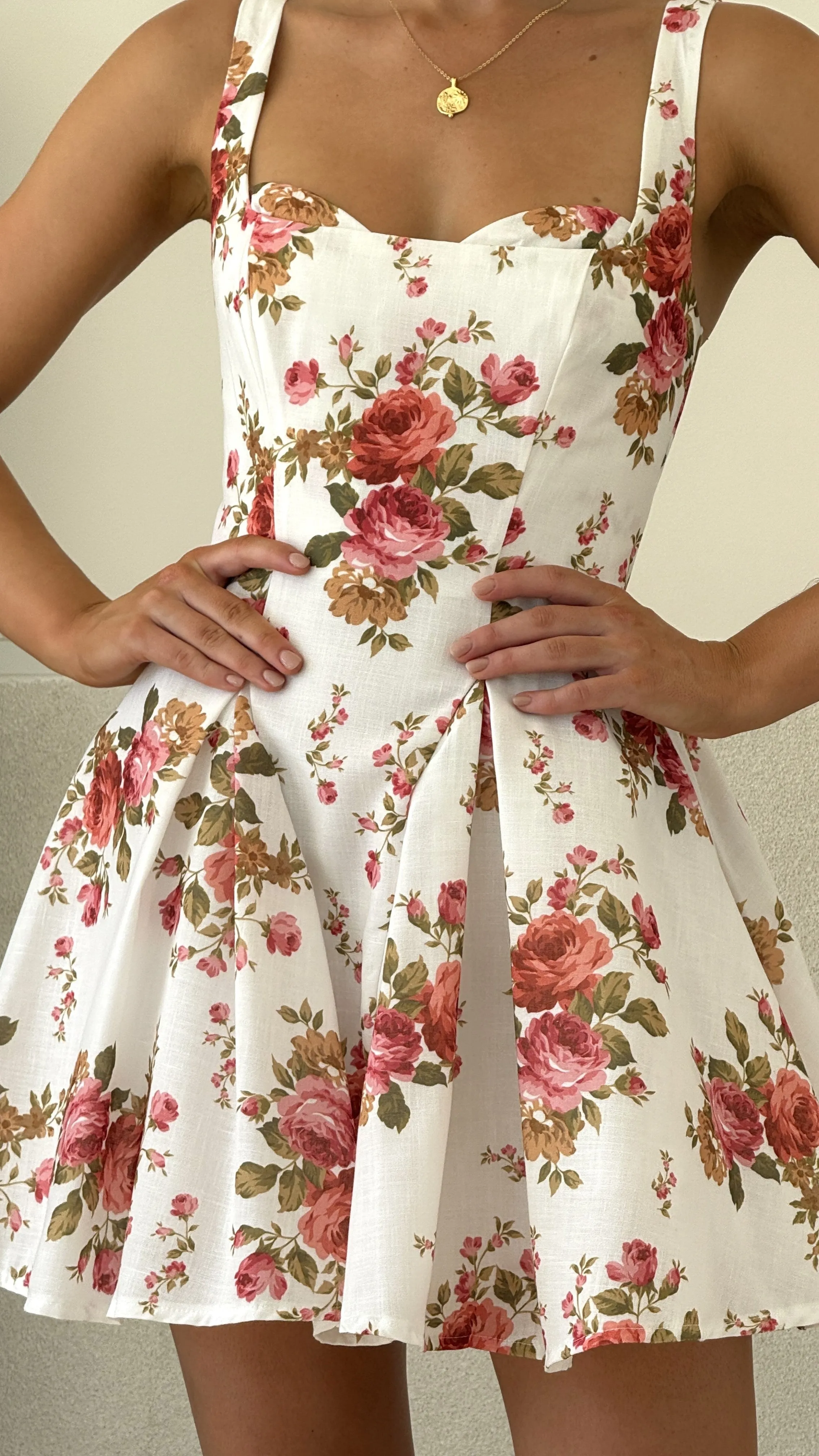 Oksana Mini Dress - White Floral