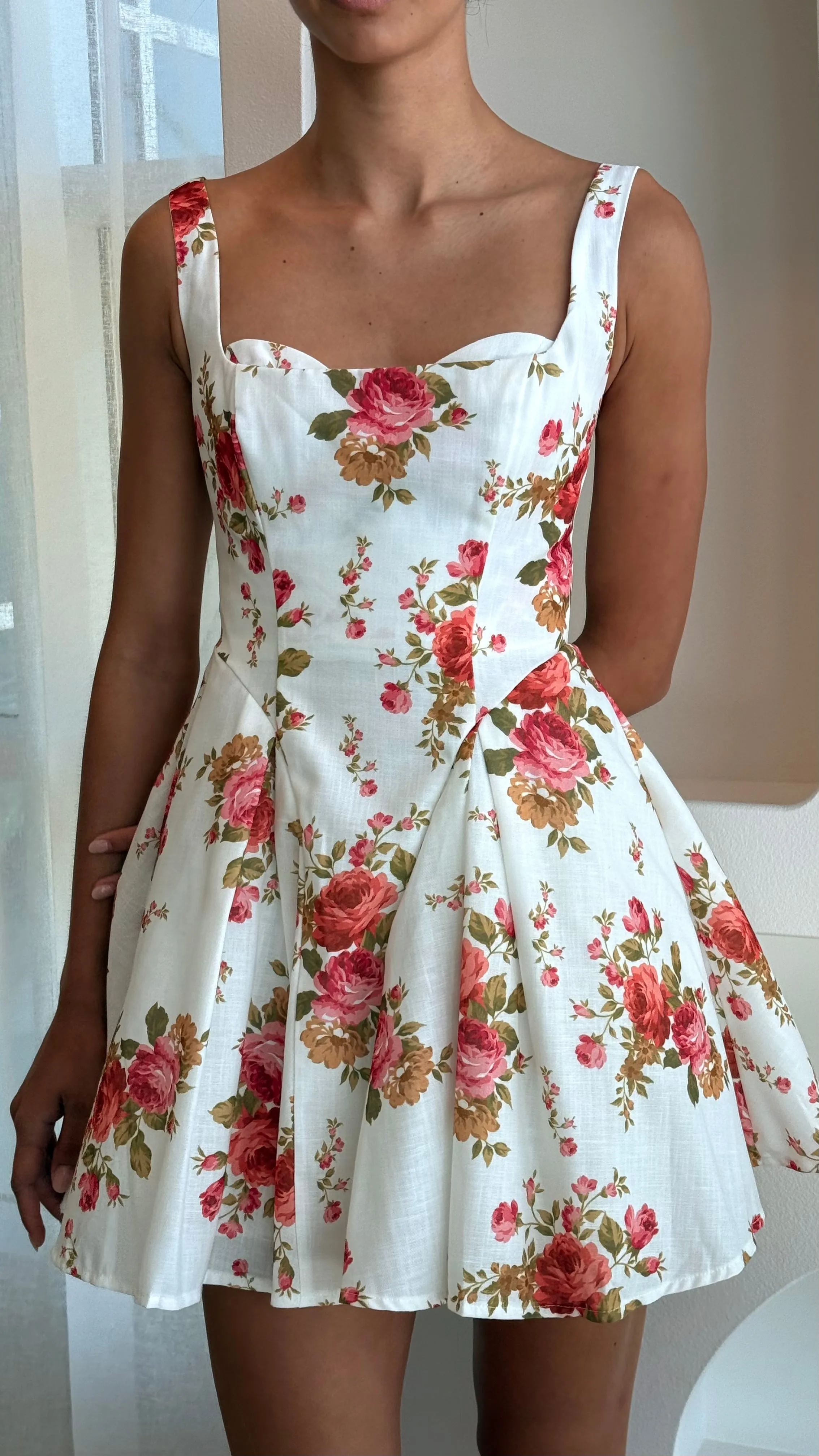 Oksana Mini Dress - White Floral