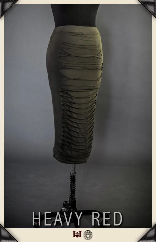 Olive Slashed Skirt
