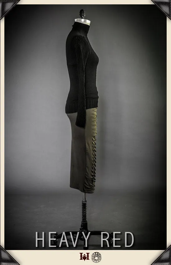Olive Slashed Skirt