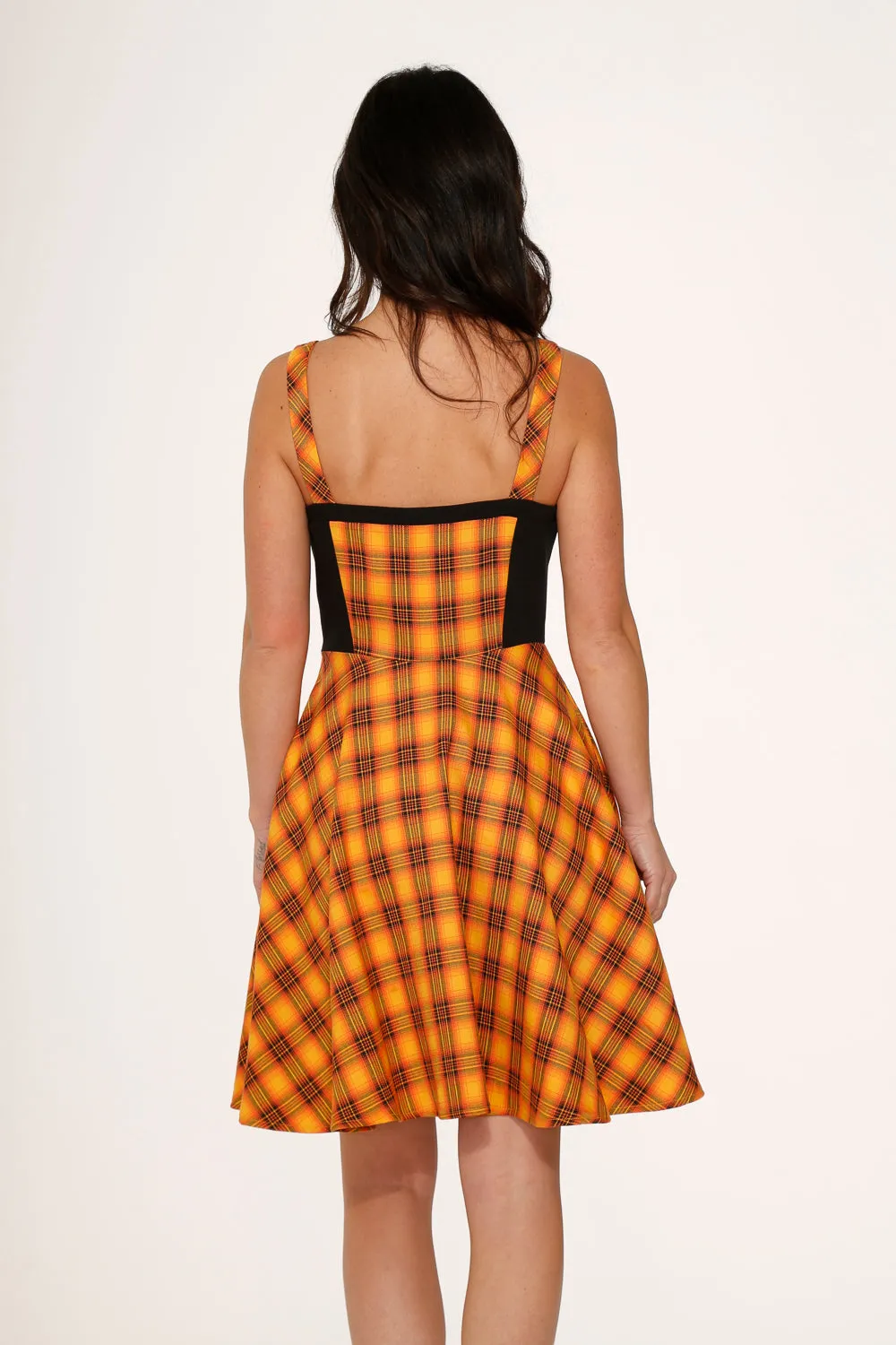 Orange Plaid Swing Dress