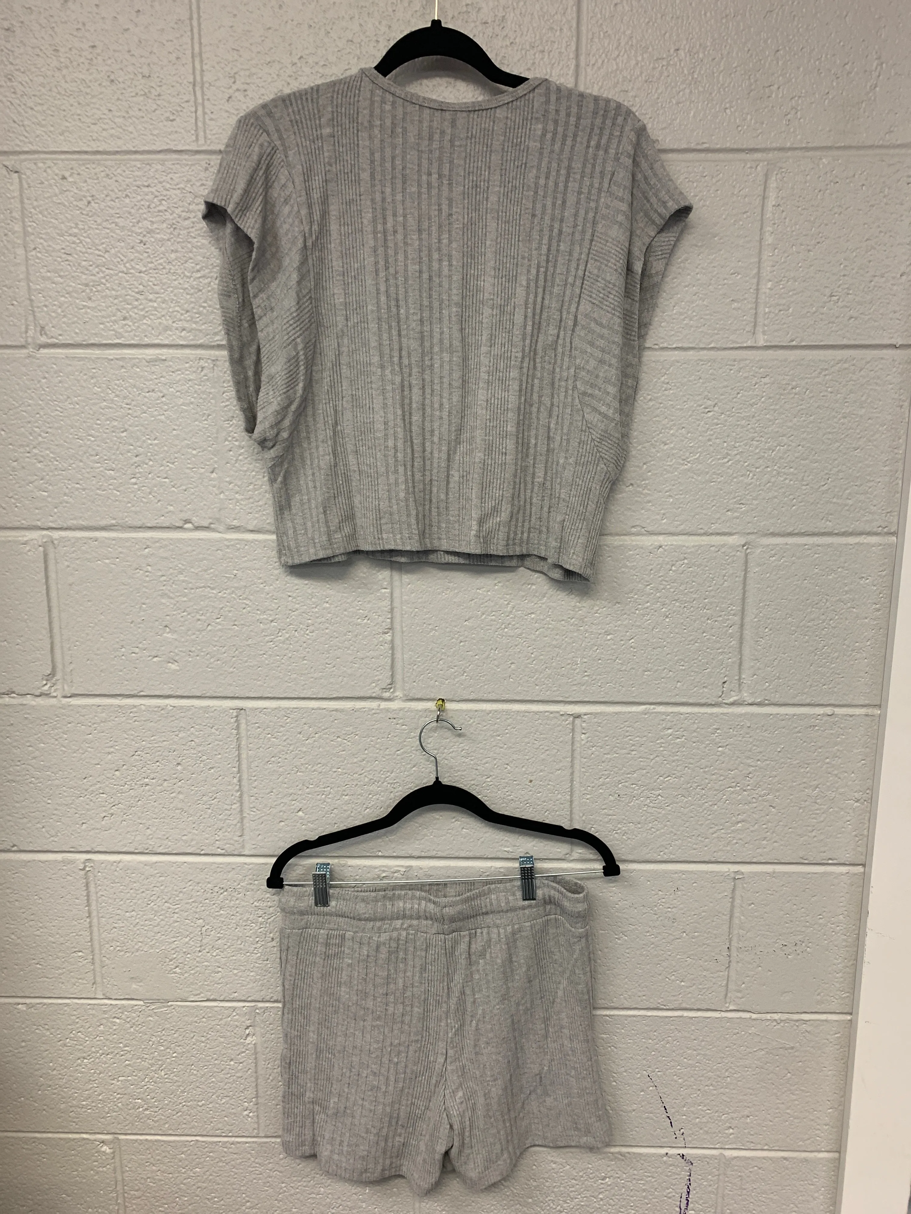 Outlet 7221 - Latched Mama Endless Nursing Short Set - Ribbed Heathered Grey - Small