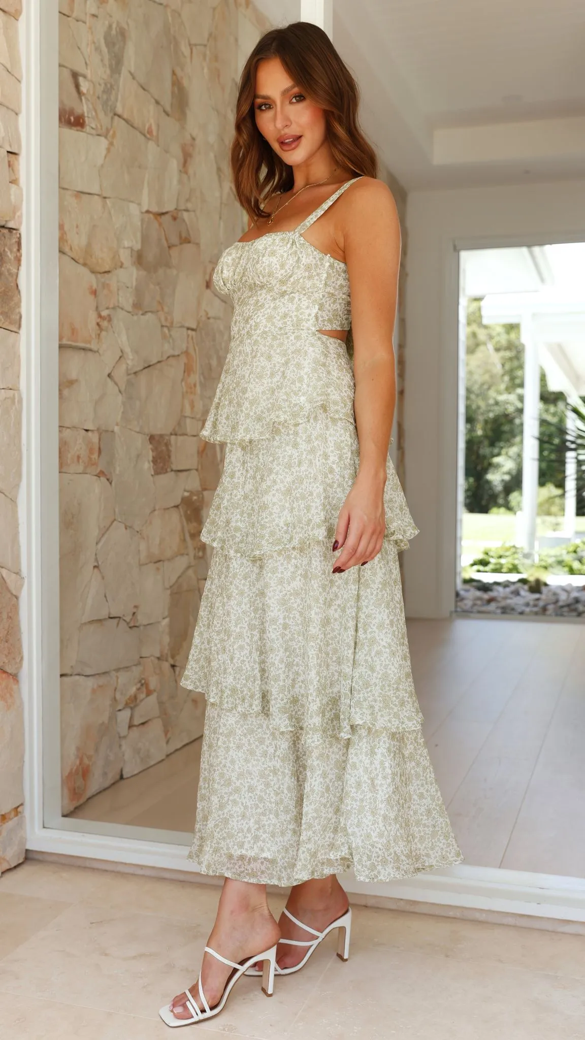 Page Maxi Dress - Green Floral
