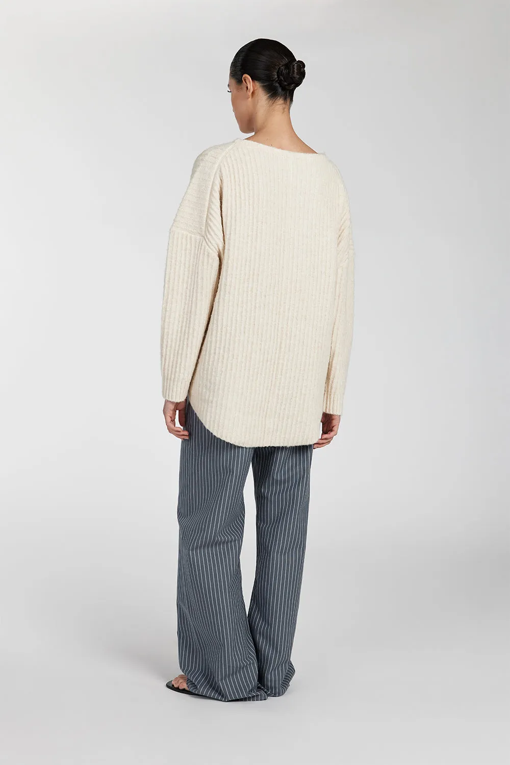 PAULINE CREAM MARLE LONGLINE JUMPER