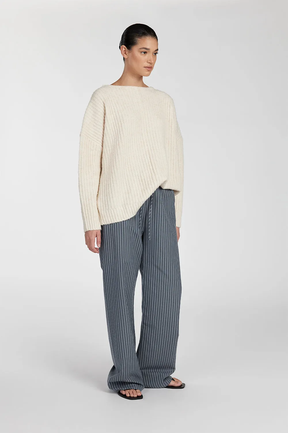 PAULINE CREAM MARLE LONGLINE JUMPER