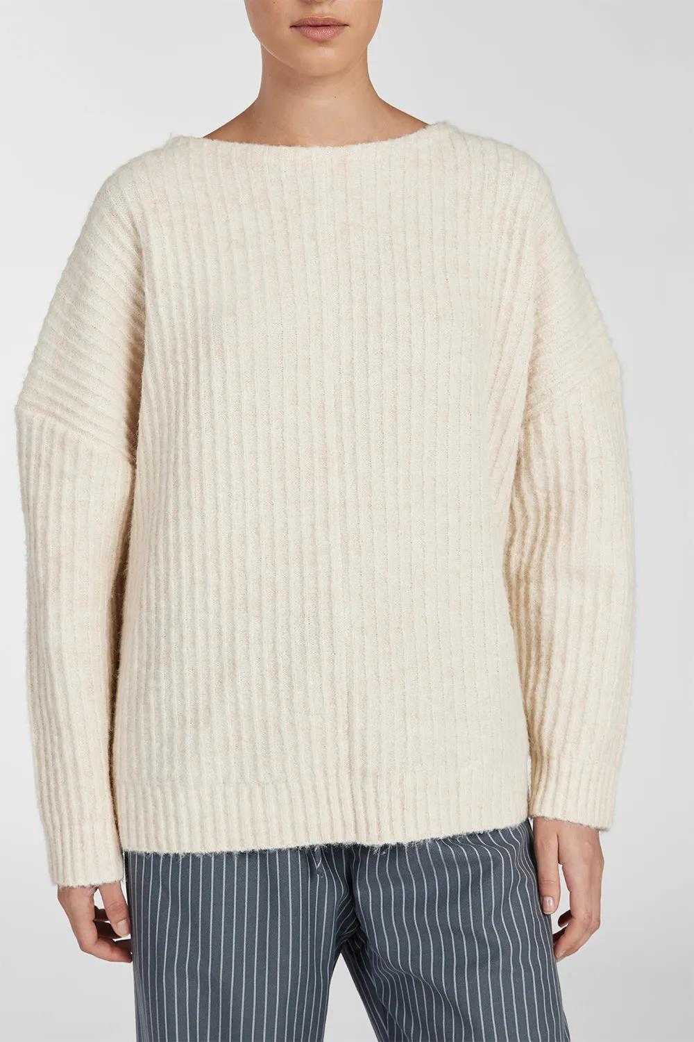 PAULINE CREAM MARLE LONGLINE JUMPER