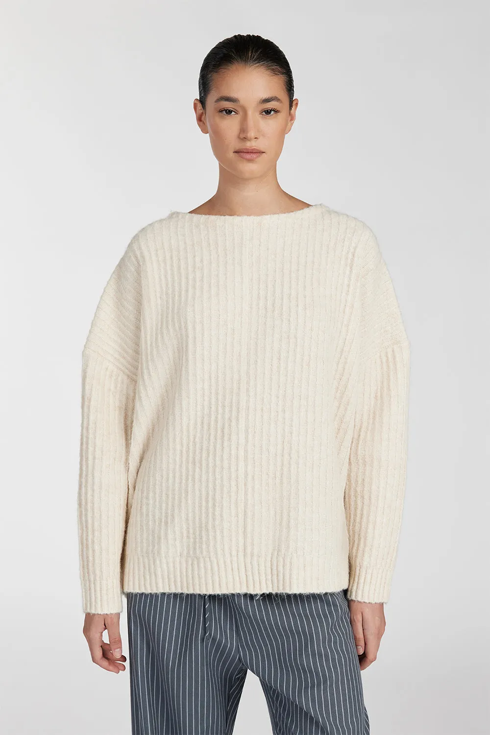 PAULINE CREAM MARLE LONGLINE JUMPER
