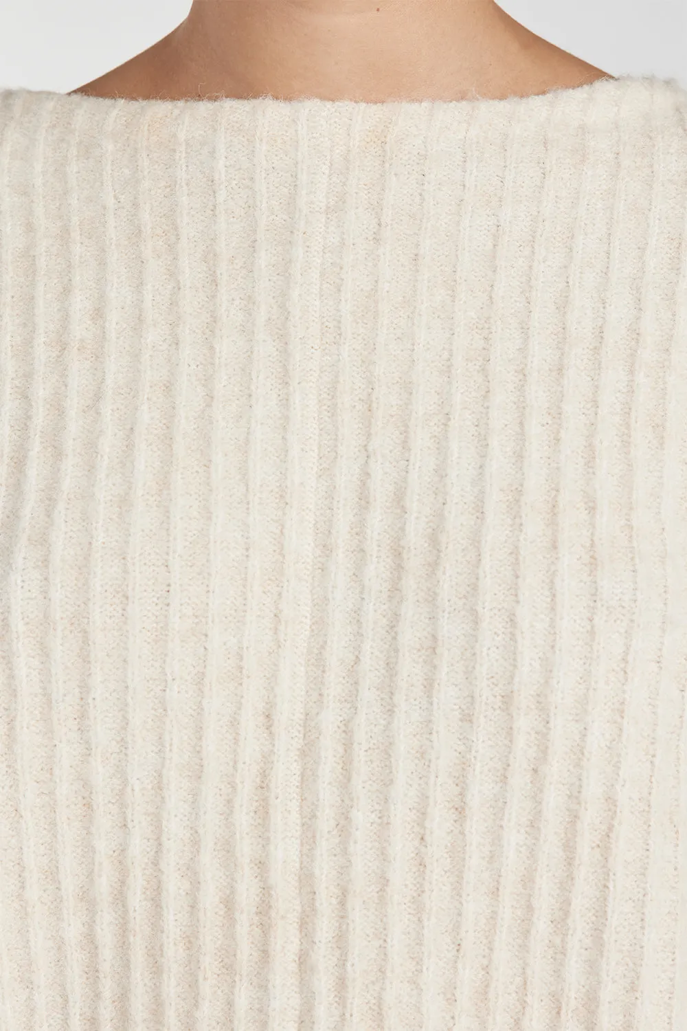 PAULINE CREAM MARLE LONGLINE JUMPER