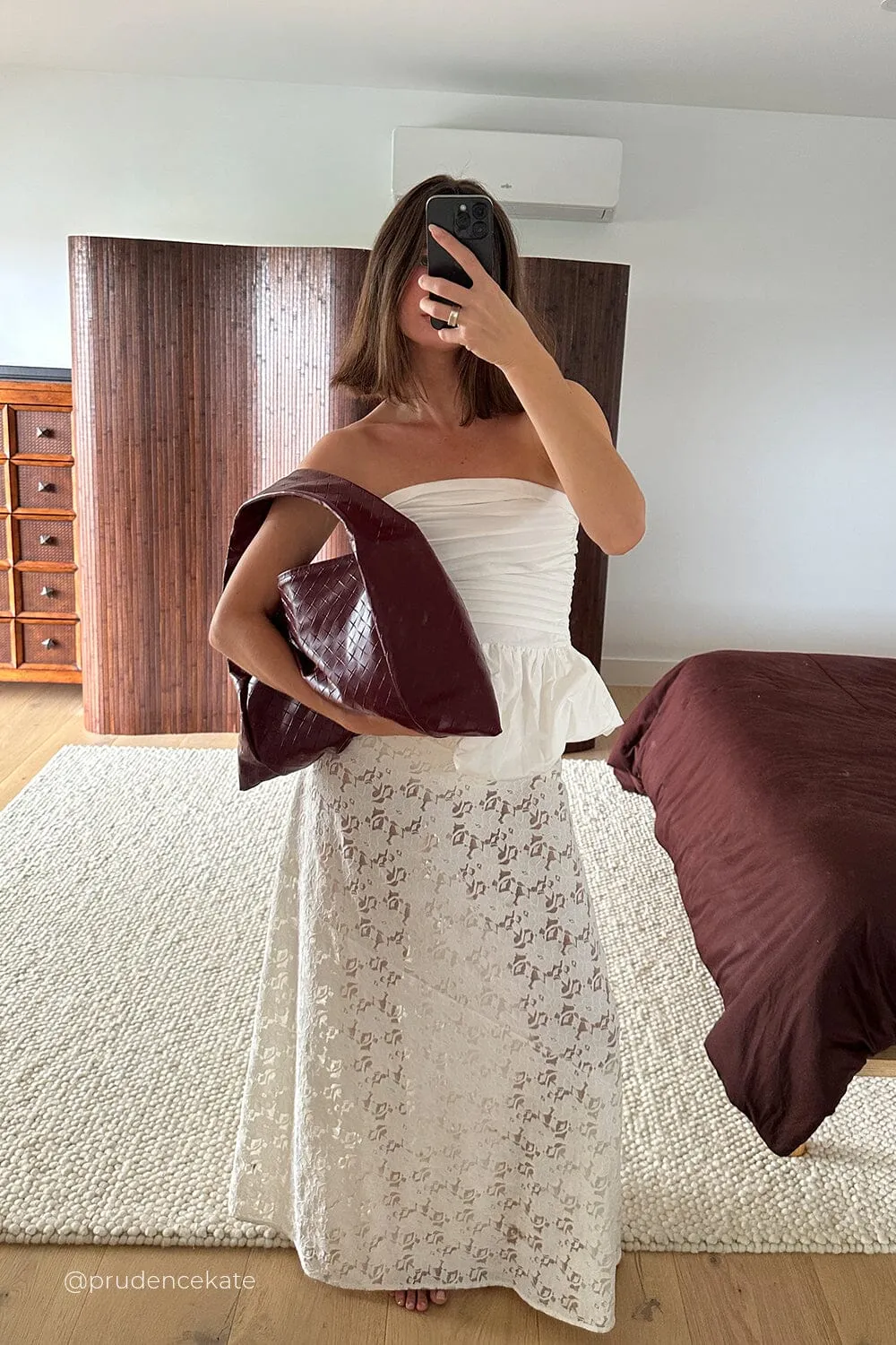 PEGGY WHITE COTTON STRAPLESS TOP