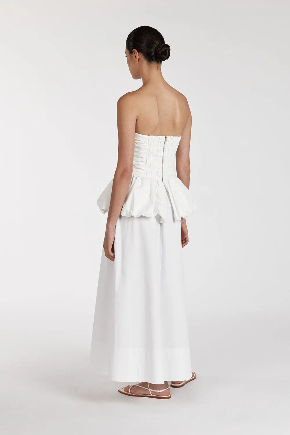 PEGGY WHITE COTTON STRAPLESS TOP