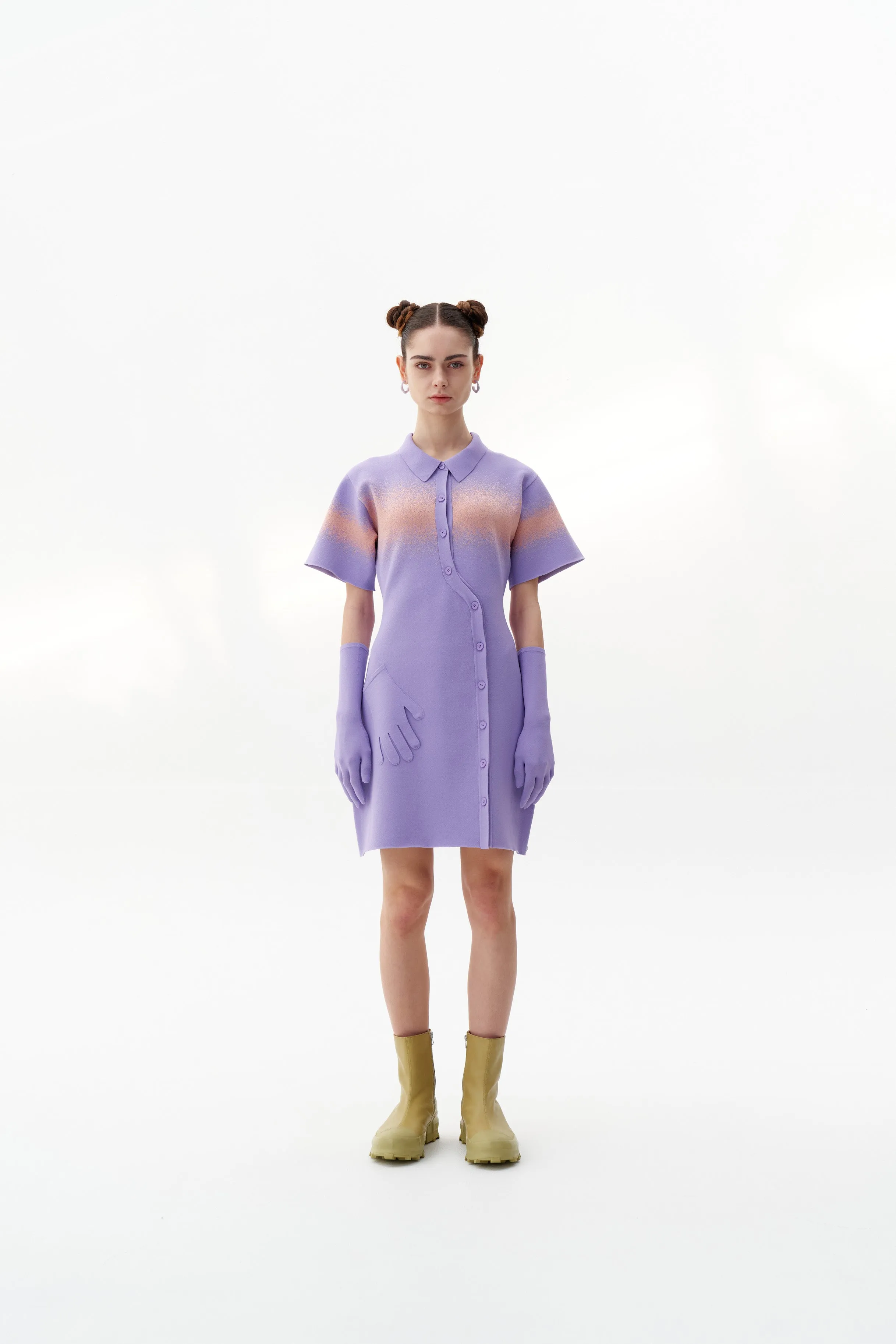 PHOEBE SPRAY PAINTED POLO DRESS
