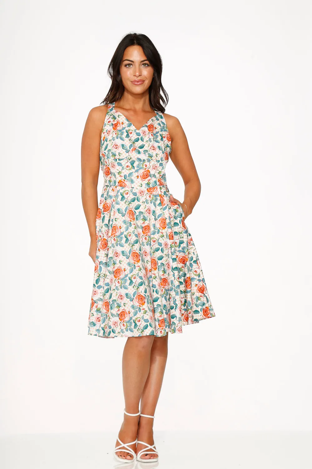 Pink Floral Swing Dress