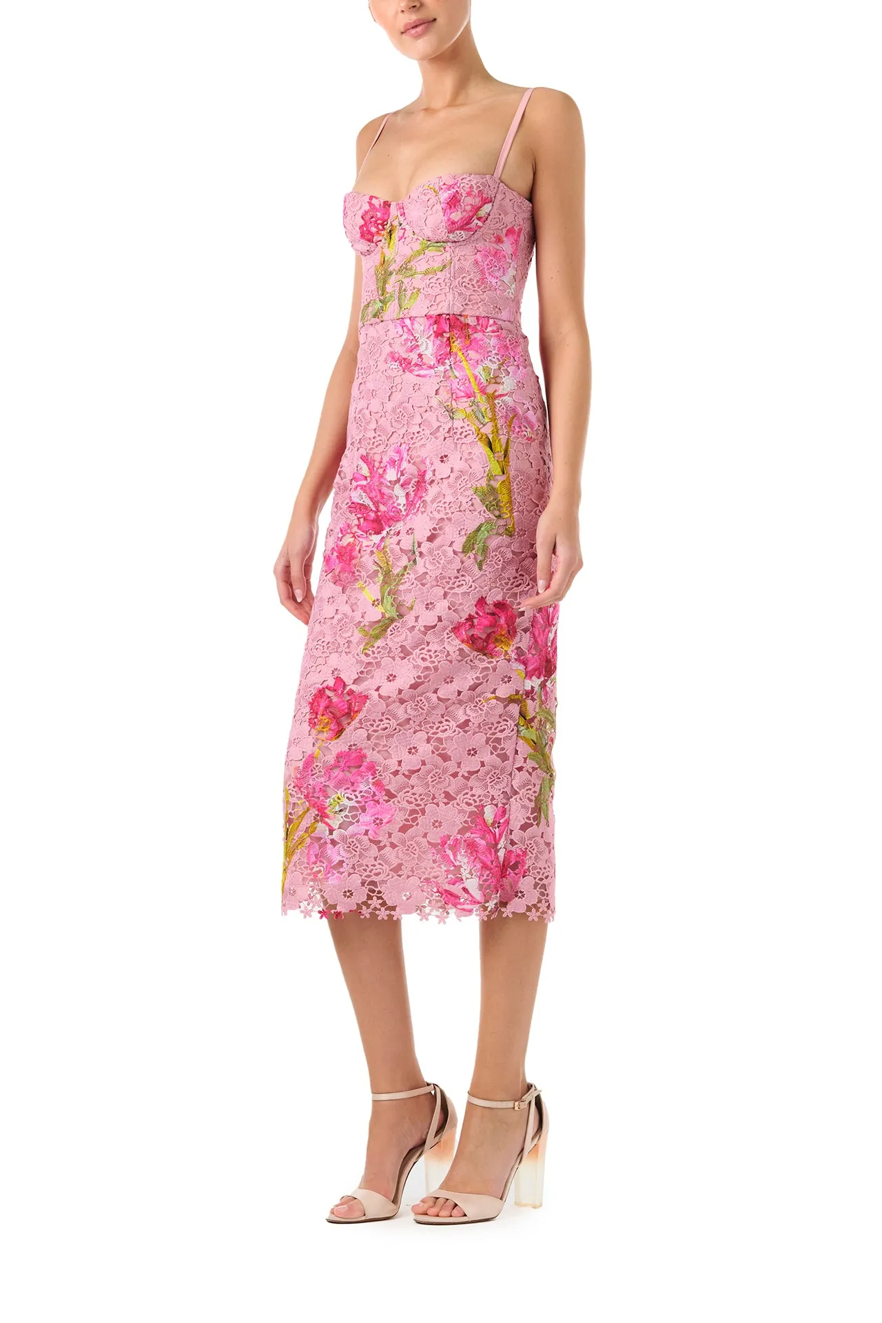 Pink Lace Corseted Dress