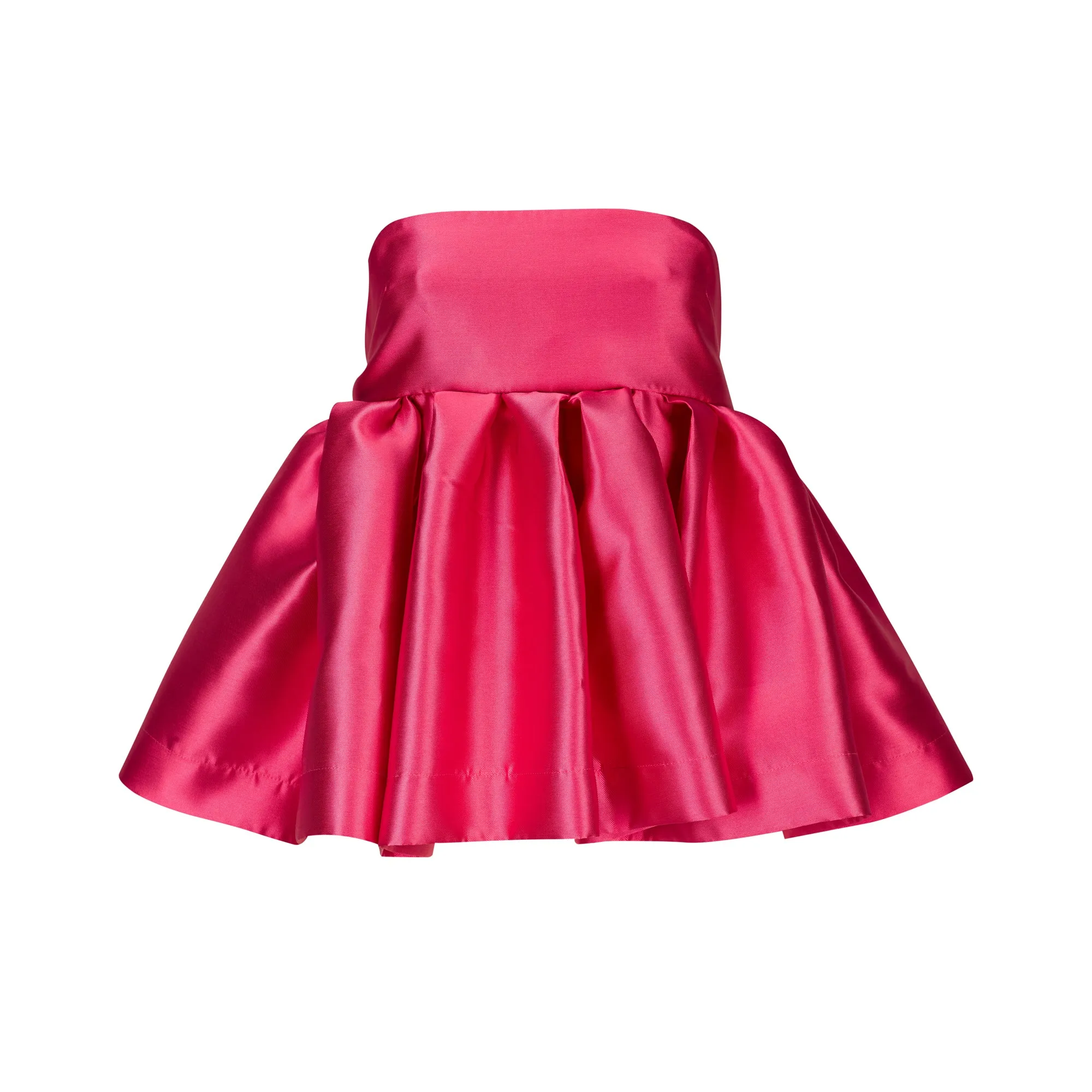 PINK STRAPLESS PEPLUM TOP