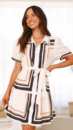 Priscilla Mini Dress - Black/Beige