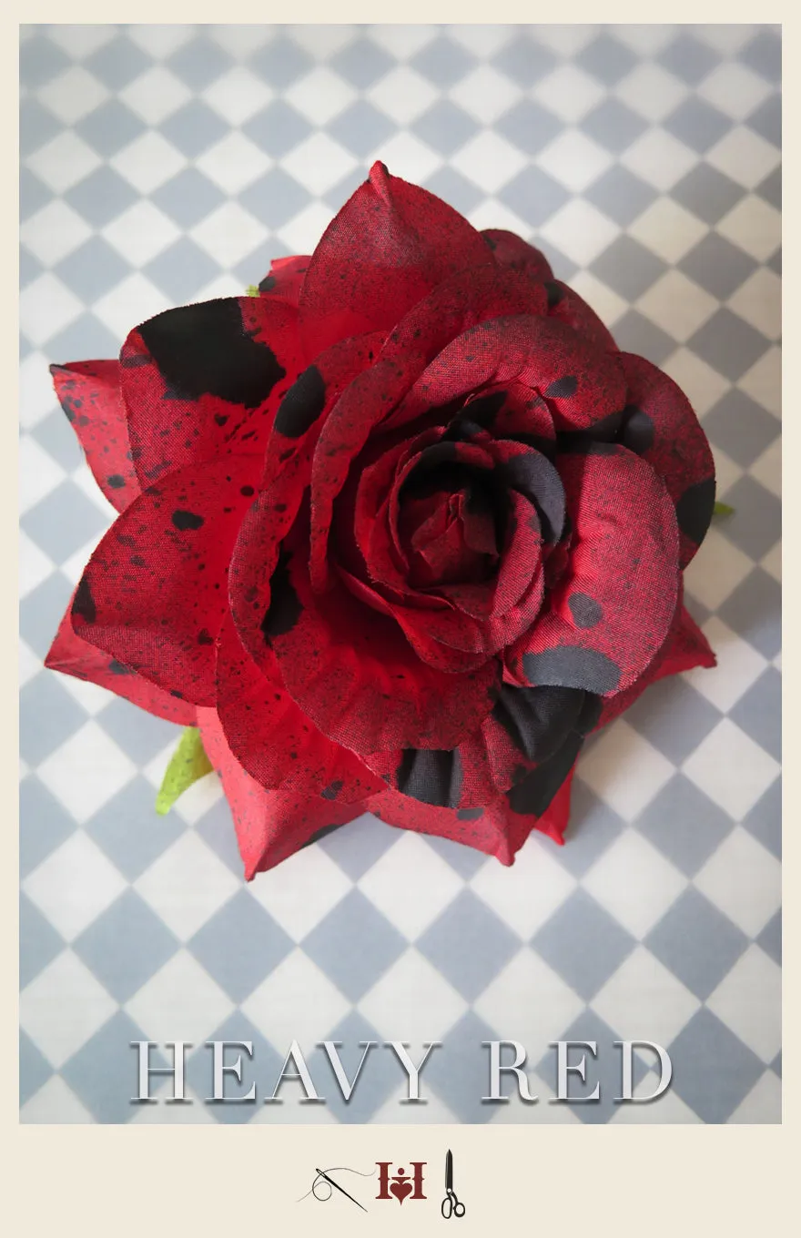 Queen of Hearts Red Rose Hair Piece