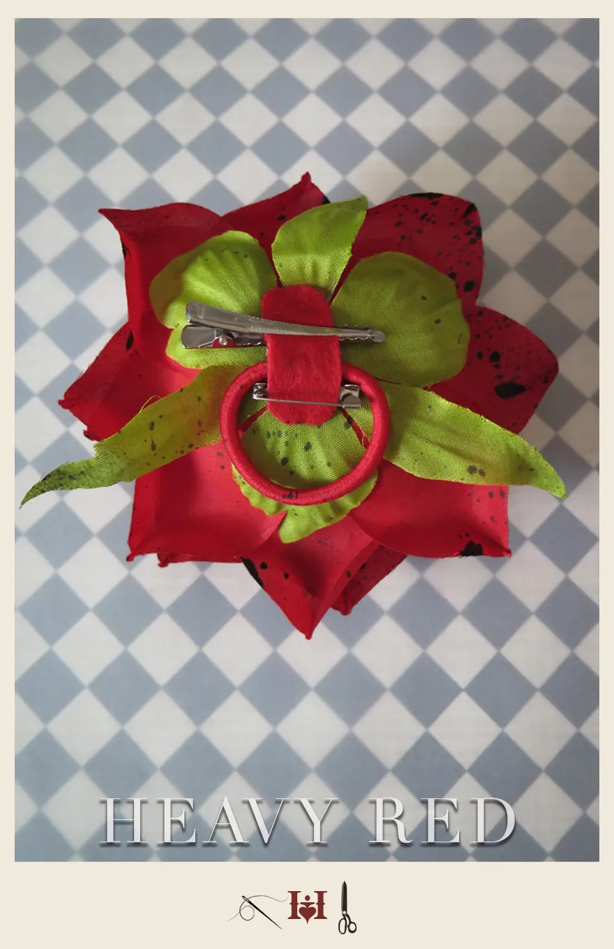 Queen of Hearts Red Rose Hair Piece