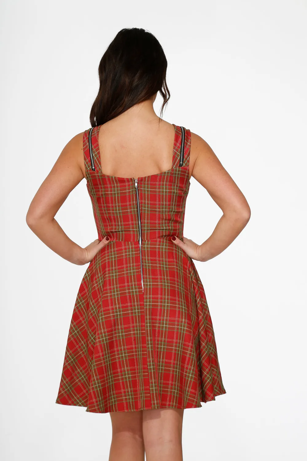 Red Plaid Swing Dress
