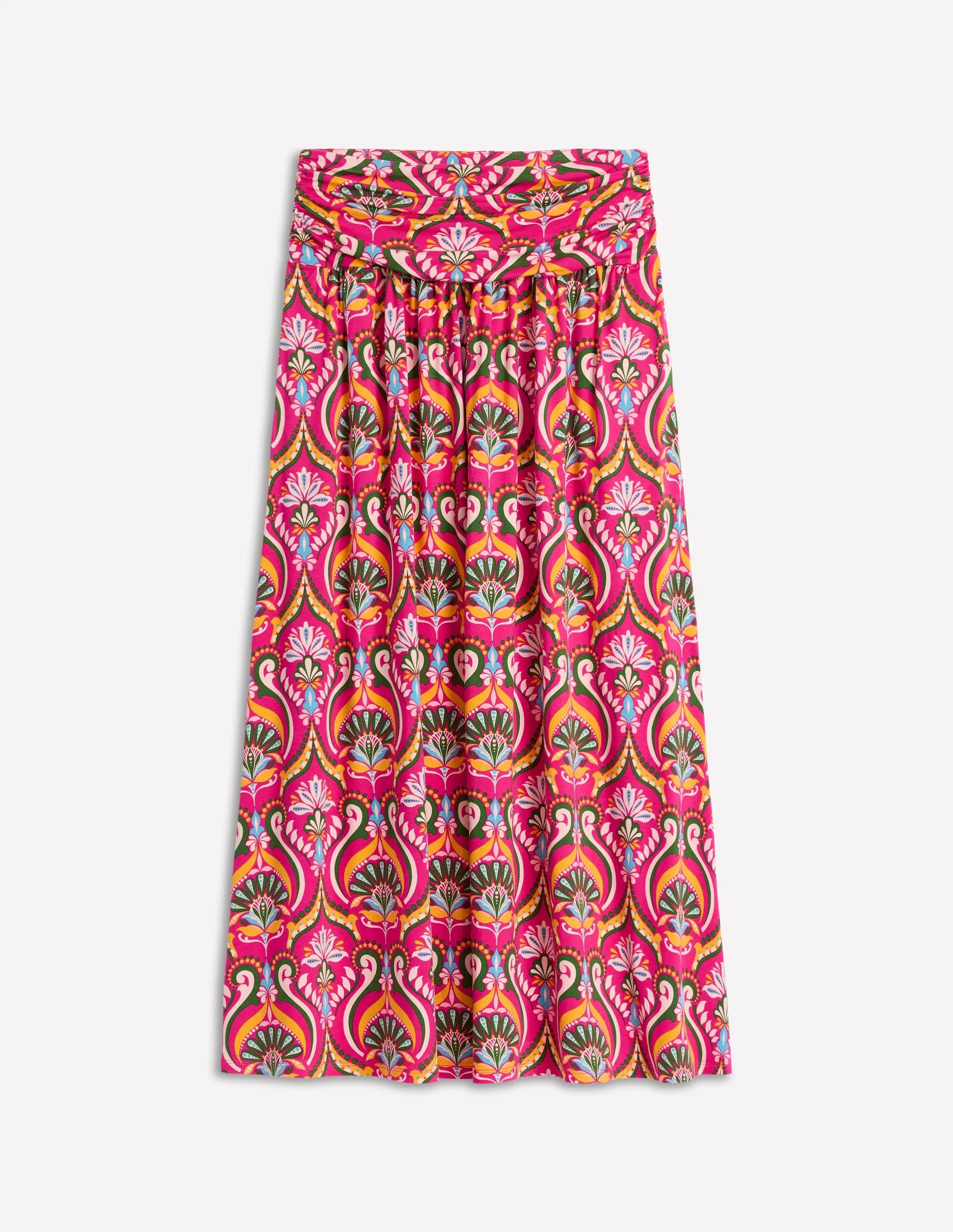 Rosaline Jersey Skirt-Pink Peony. Ornamental Floral